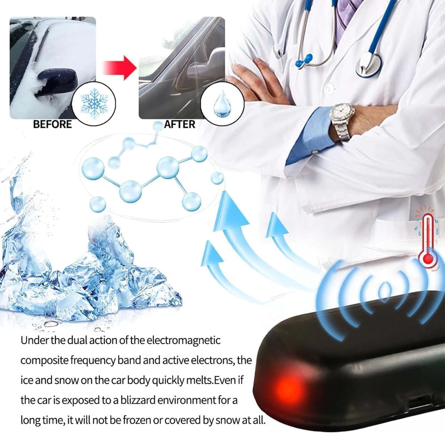 Electromagnetic Car Snow Removal Device Anti Freezing Fast Efficient