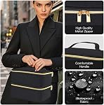 Nail Polish Organizer Carrying Case, Double Layer Nail Polish Storage Organizer Box, Holds 30 Bottles Nail Polish Holder Organizer Travel Bag for Nail Dryer, Nail Drill Accessories (Pure Black)