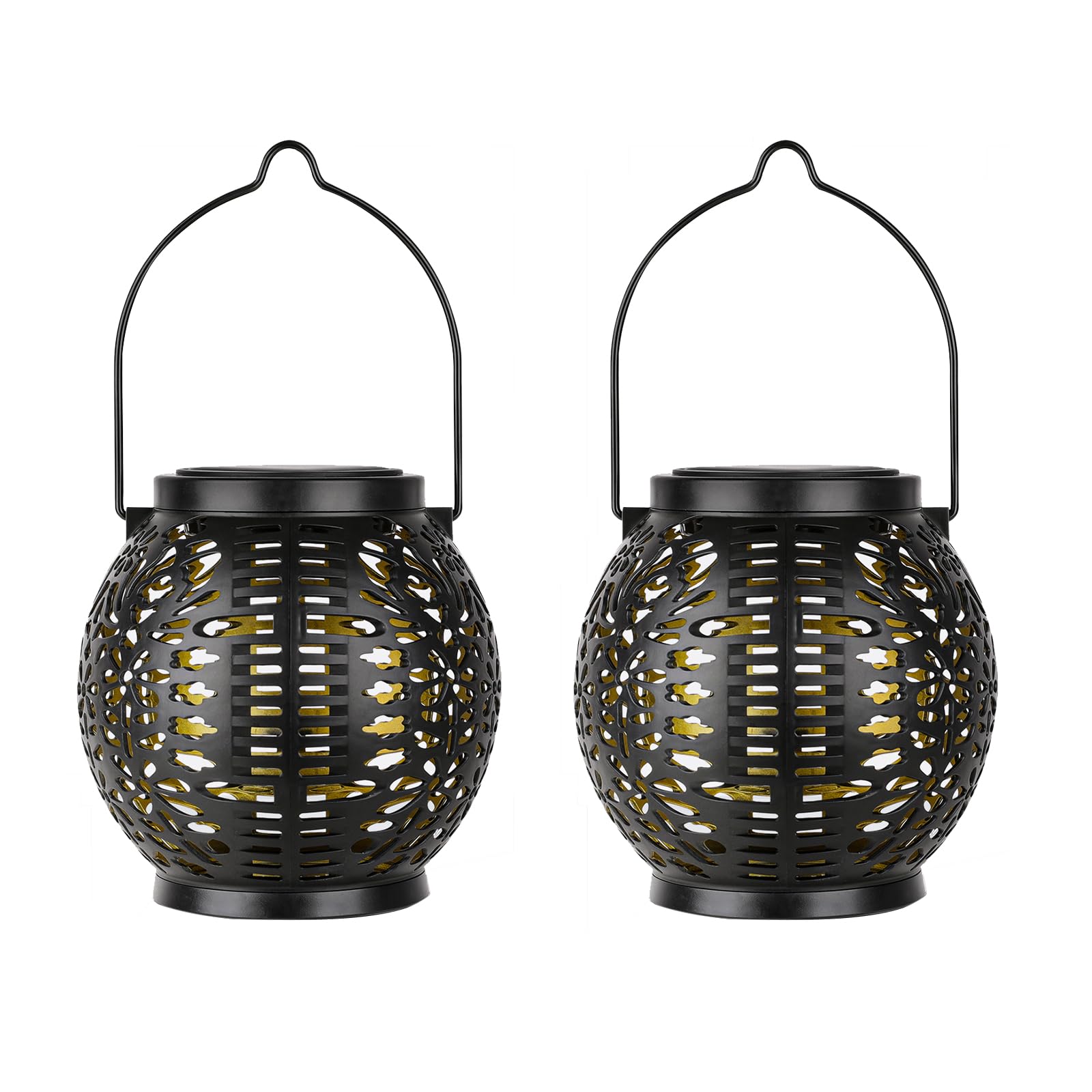 2 Pack Solar Garden Light Hanging Solar Lanterns for Outside (Warm White)