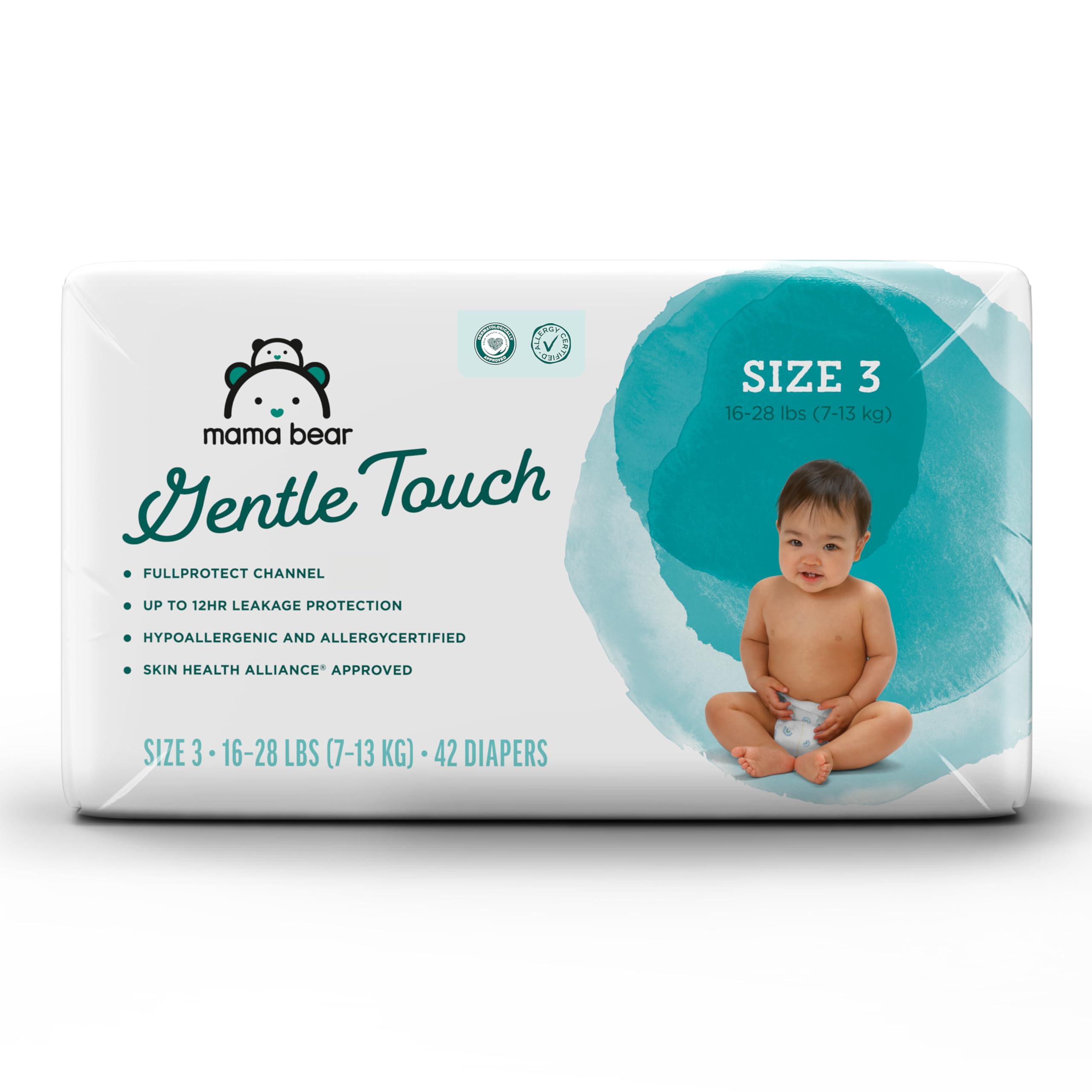 Amazon Brand - Mama Bear Gentle Touch Diapers, Size 3, 42 Count