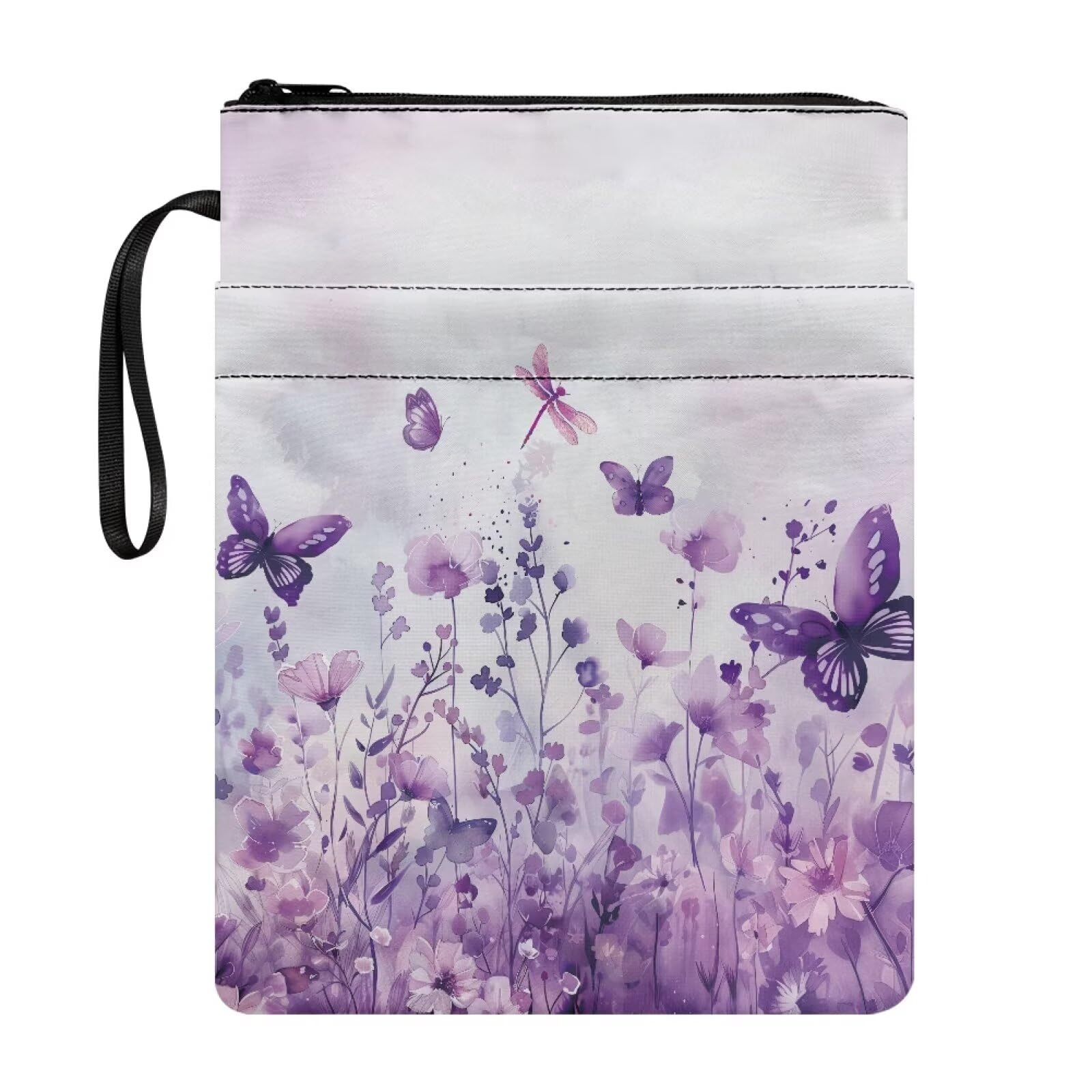 Wanyint Book Sleeve for Girls Book Protector with Zipper and Front Pocket Book Cover for Cat Lovers Book Lovers 11.4 x 8.7 Inch