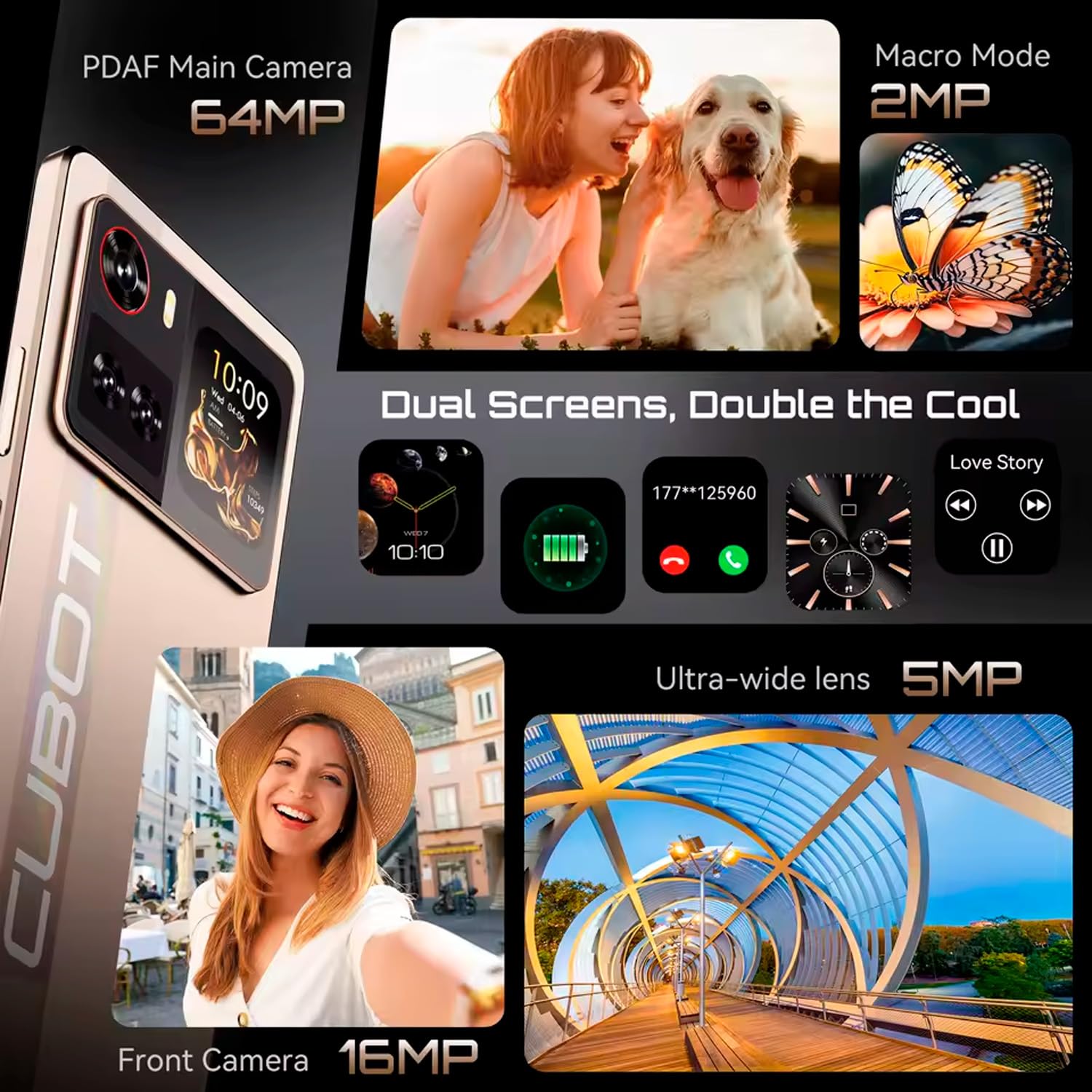 X100 5G - Smartfon 6.88" HD+ 120Hz, 16GB RAM (8GB+8GB Rozs.), 256GB ROM, Aparat 64MP, Android 15, Dimensity 7025, Czarny