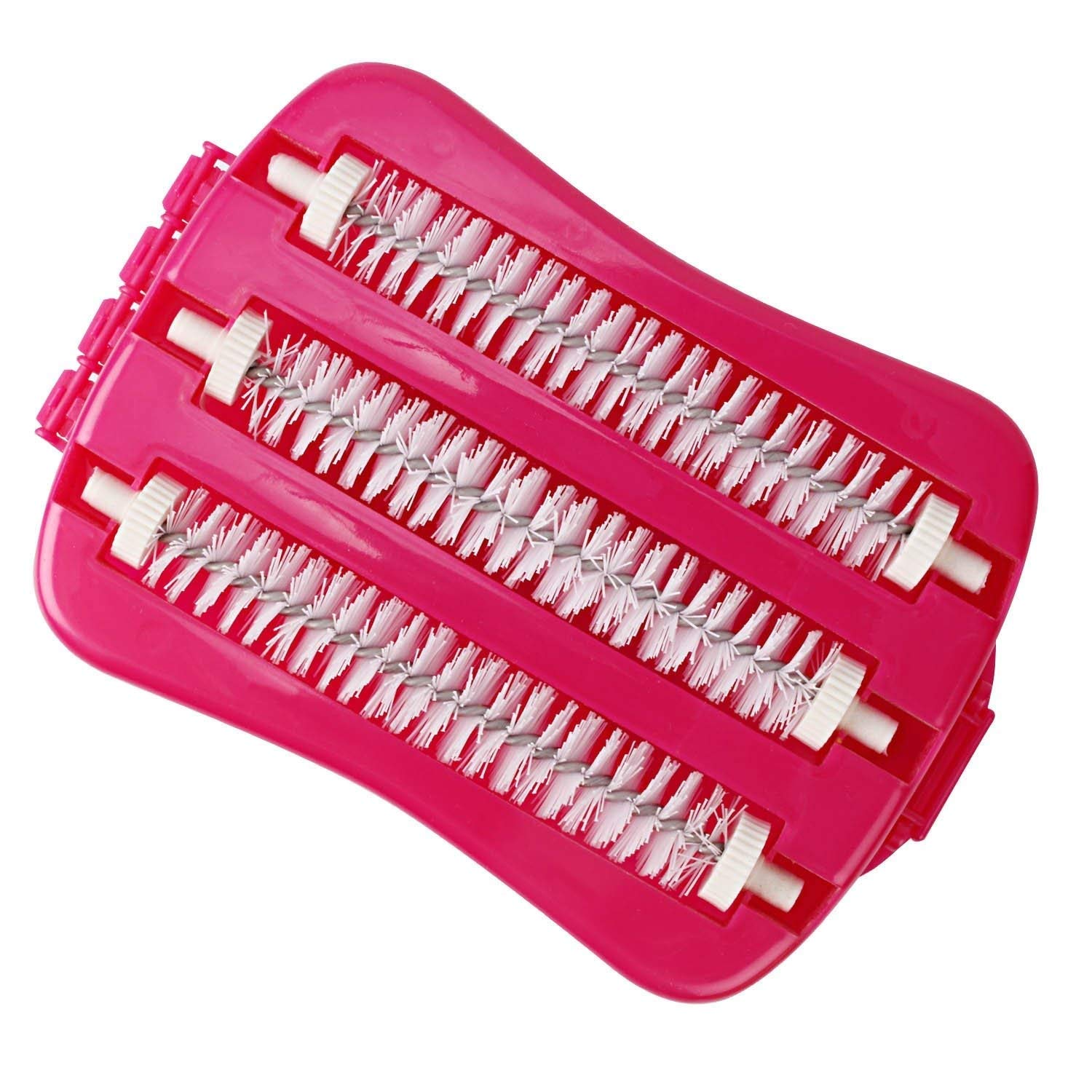 AKRIZA Carpet Cleaning Brush Triple Roller with Handle - Bed Pet Hair Debris Brush Handheld Carpet Brush Crumb Dirt Cleaner Roller Sweeper Home Cleaning Tools