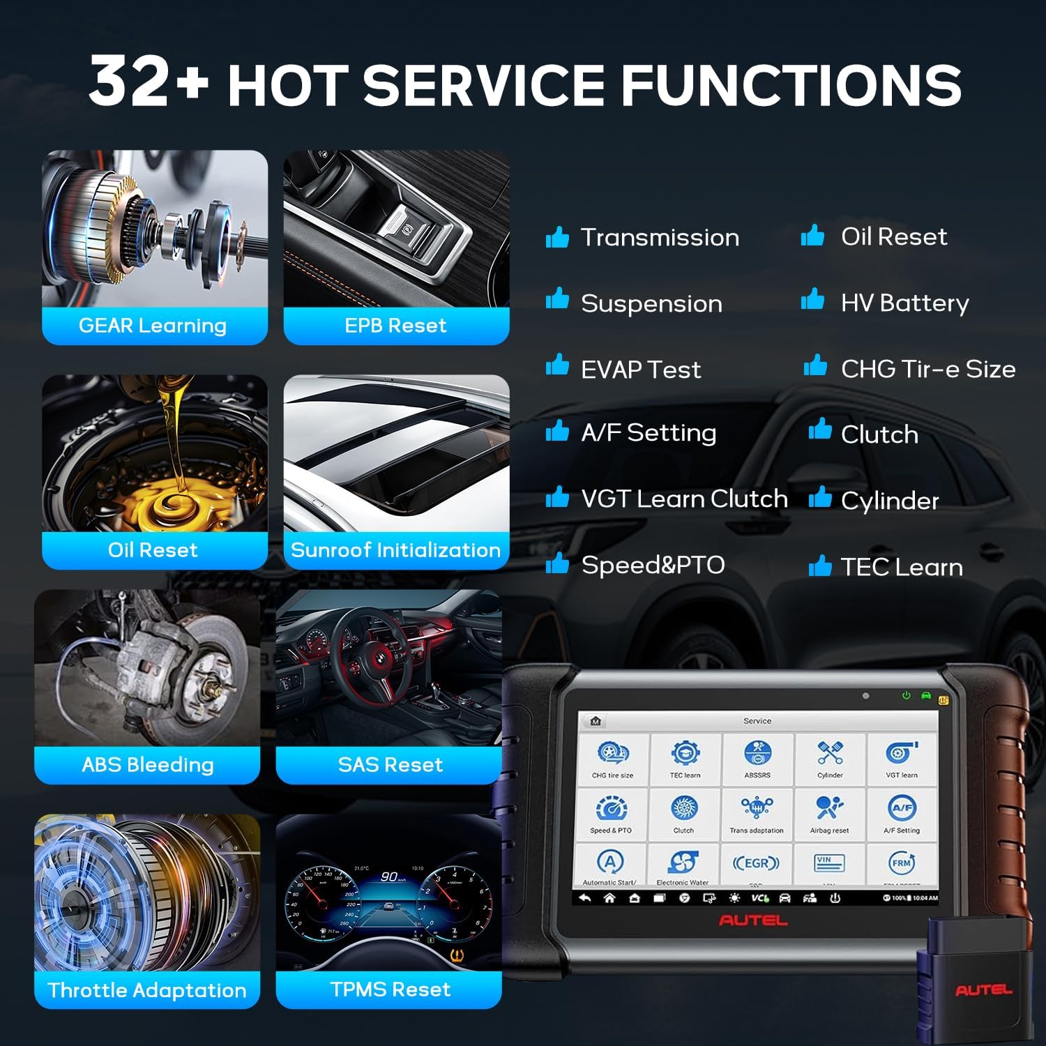 Autel MaxiCOM MK808Z-TS Scanner, TPMS Programming Tool with All System Diagnostic Scan, Same as MX808S-TS MK808S-TS, MX-Sensor Programmer, 28+ Services, 3000+ Active Tests, Android 11, FCA AutoAuth