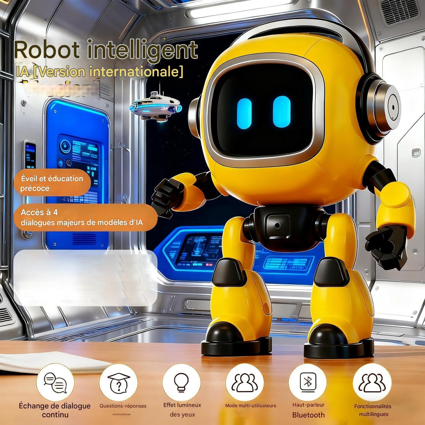 Robot genérico para – inteligente e interactivo – Robot inteligente alimentado por IA – para niños y niñas, adultos, de cumpleaños familiares | Robot Inteligente Alimentado por Inteligencia Artificial para Niños, Niños y Niñas, Cumpleaños, Fiestas y Vacac