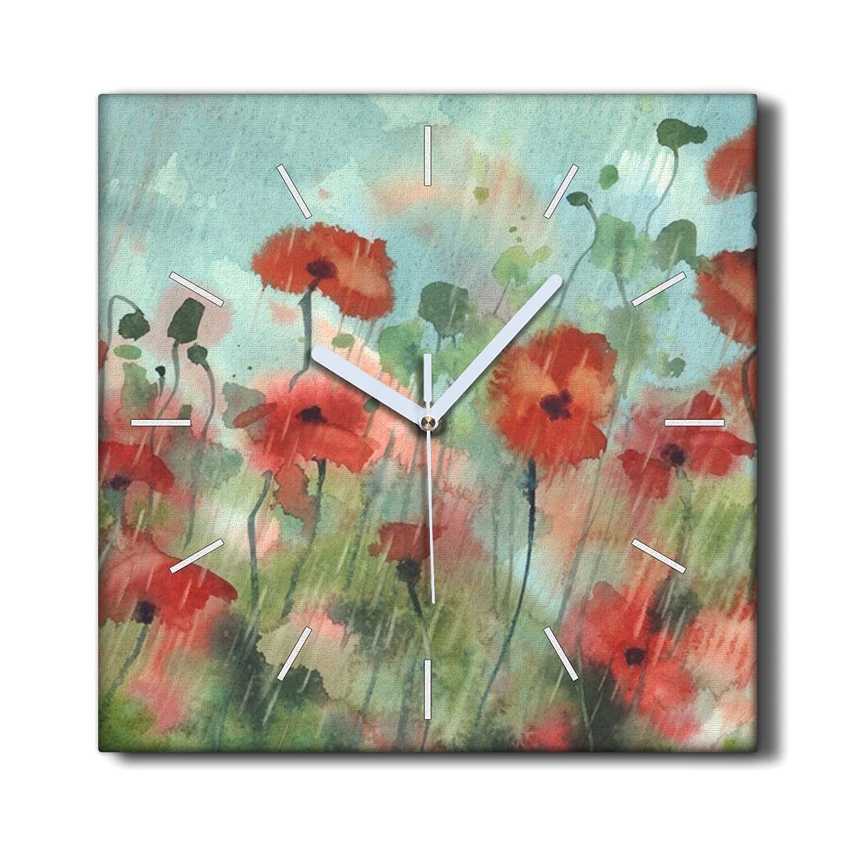Horloge sur toile décoration salon 30x30cm tableau avec horloge murale toile sans tic-tac