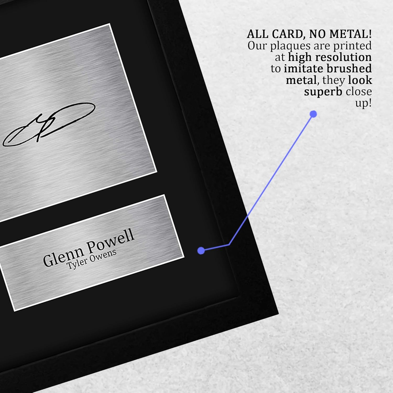 HWC Trading Glenn Powell Twisters Gifts Printed Signed Autograph Picture for Movie Memorabilia Fans - US Letter Framed