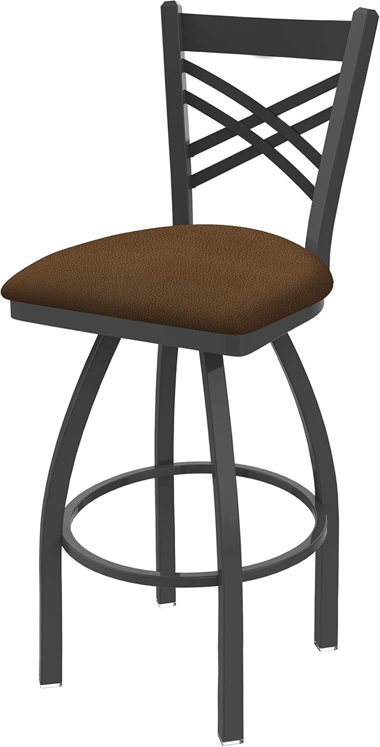 HBS 820 Catalina 25" Swivel Counter Stool with Pewter Finish and Graph Coal Seat