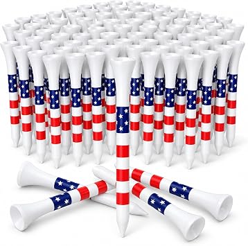 Dukars 3-1/4" Performance Golf Tees, Stars and Stripes, 100 Count