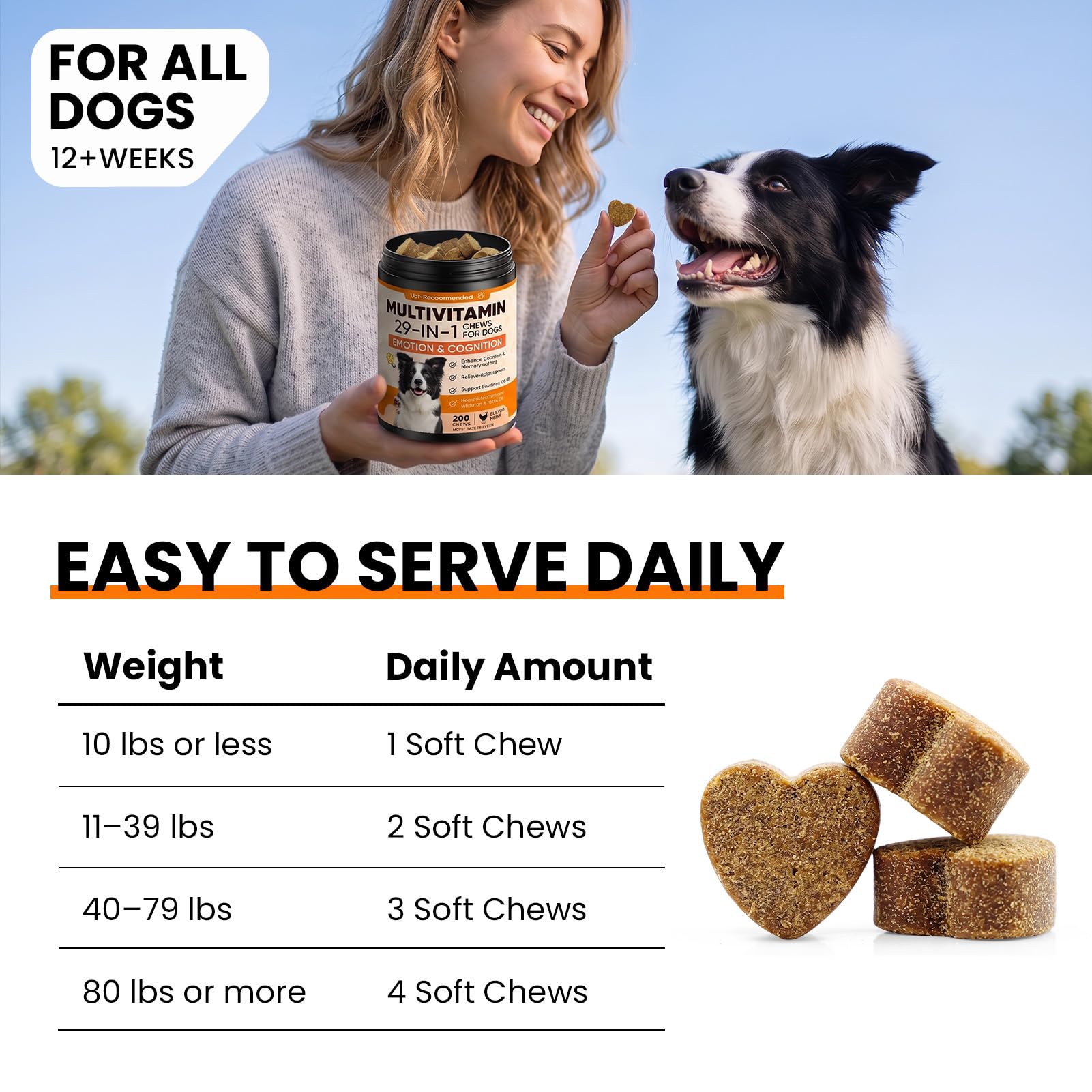29 in 1 Dog Vitamins and Supplements 200 Ct Advanced Dog Multivitamin Chews — Amazon image 7