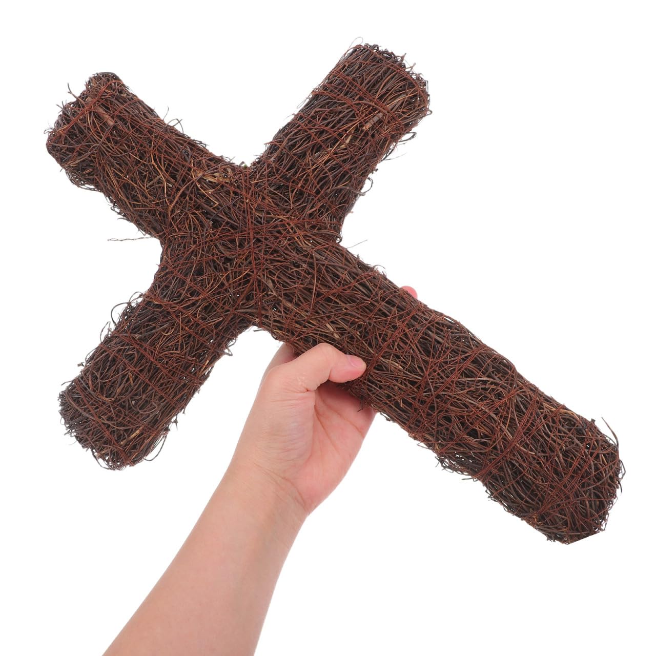 Cabilock Couronne en rotin rustique tissée à la main pour projets de bricolage, design léger pour suspension facile pour Halloween, Pâques, mariages et décoration de la maison