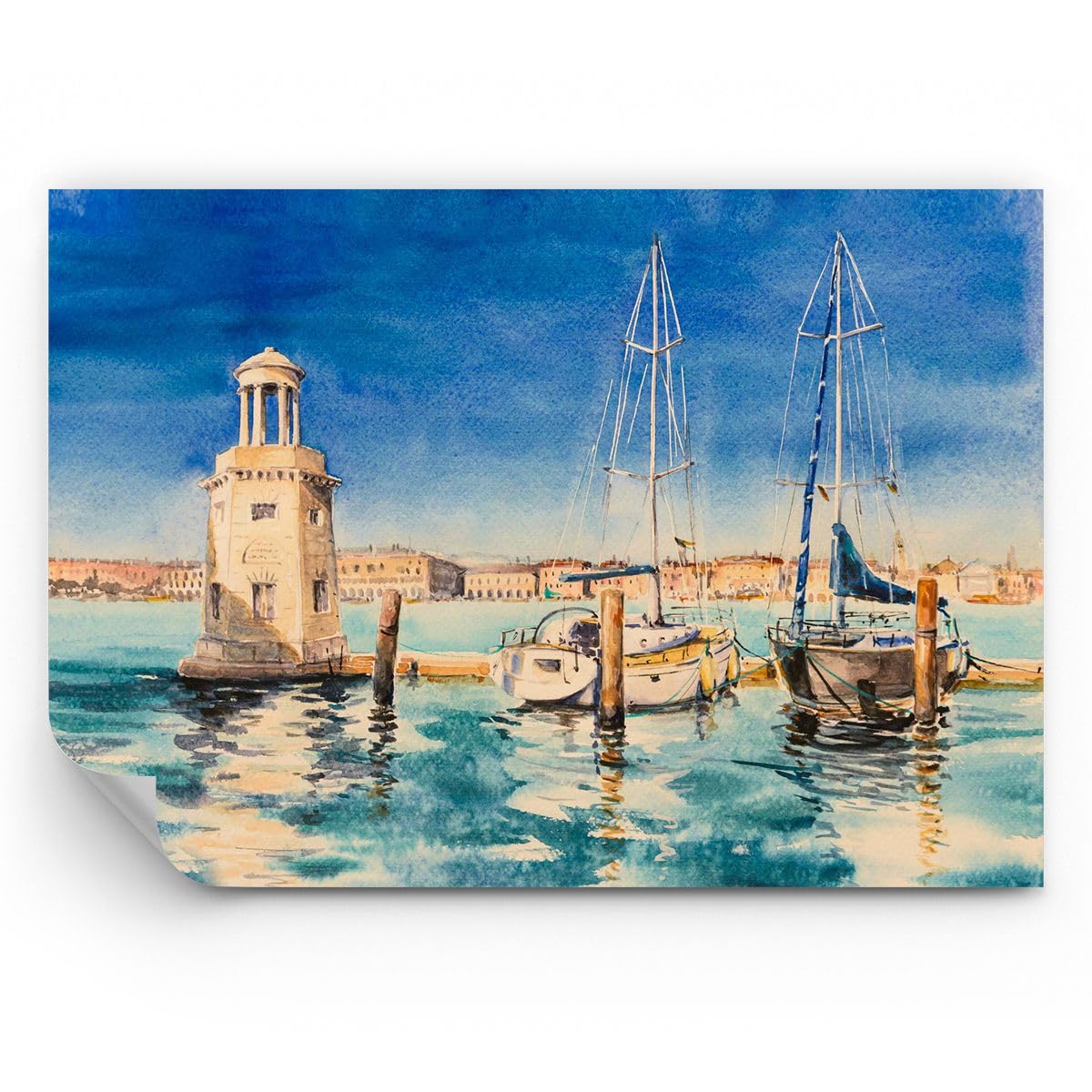 ARTTOR Carta da Parati Vinile in TNT 150x105 cm Marino Viaggi - 5315 - WF2 | Porta Paesaggio Lanterna Premium Sand Fotomurale Moderno Decorazione da Parete Murale da Parete Per Soggiorno ARTTOR