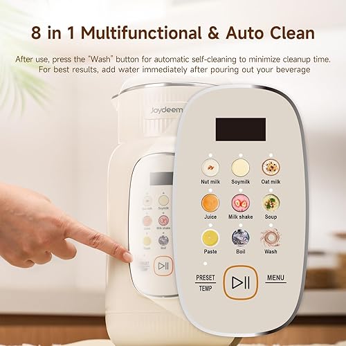 Miniatura 3 de Joydeem Máquina para fabricar leche de nueces, control de temperatura ajustable, 46 onzas de almendra, soja, avena, licuadora de bebidas no lácteas