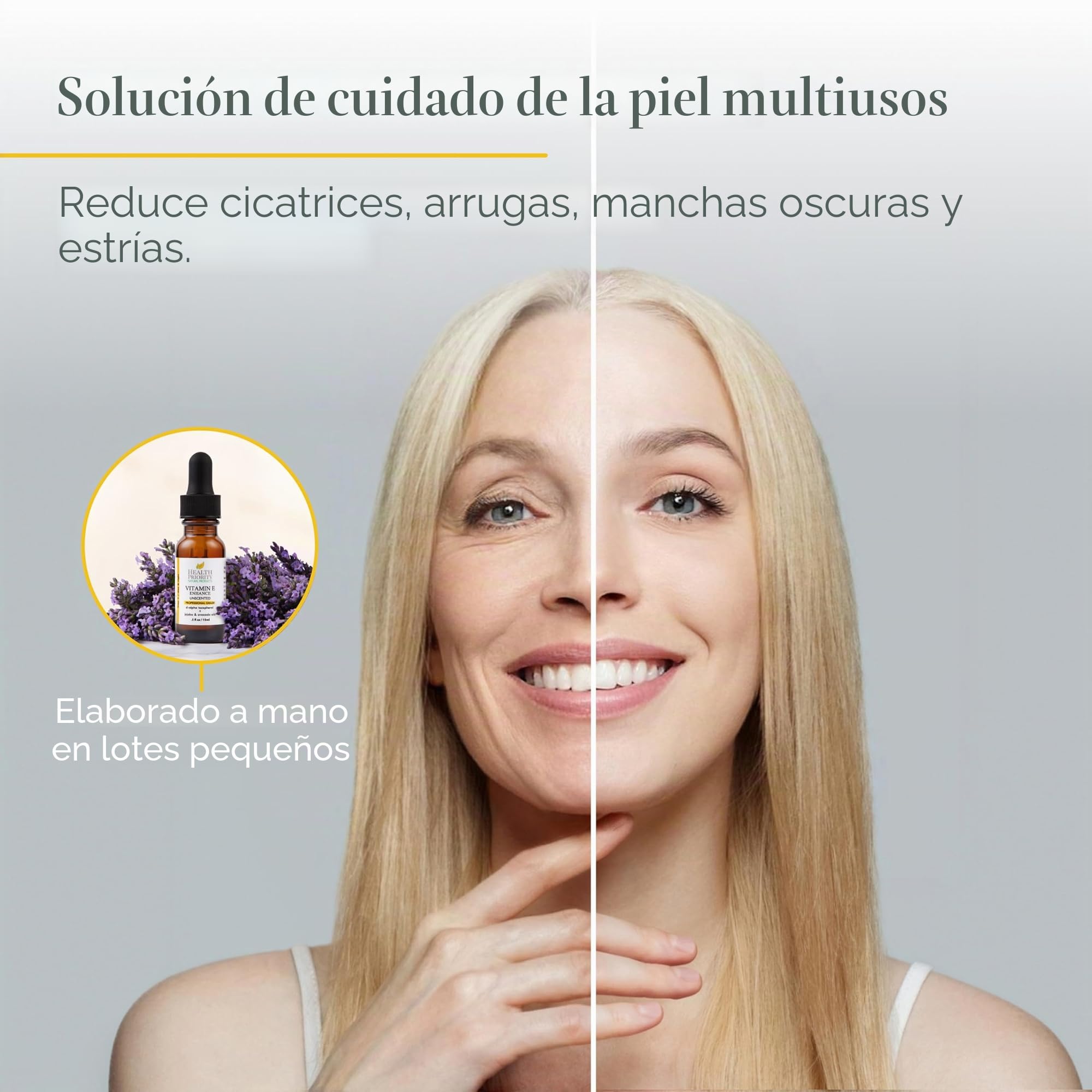 Aceite 100% natural y orgánico de vitamina E para la cara y la piel - 15,000/30,000 IU - Reduce las arrugas y aclara las manchas oscuras, dejando la piel más joven.