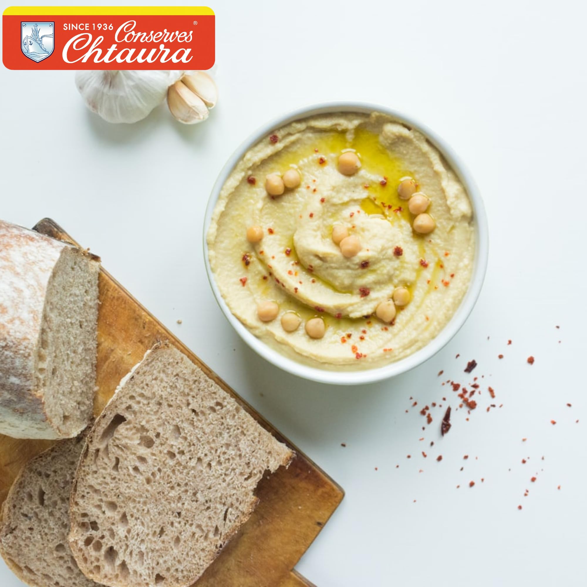 Chtaura 1936 | Hummus Tahina 380g | Houmous Pois Chiches avec pâte de sésame | Délicieux et Authenthique