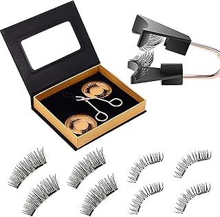 Onewly Magnetic Eyelashes - 2 Pairs False Eyelashes No Glue and Eyeliner Needed - Magnetic Eyelashes Natural Look - Eyelash Extension Kit (Natural and Bushy)
