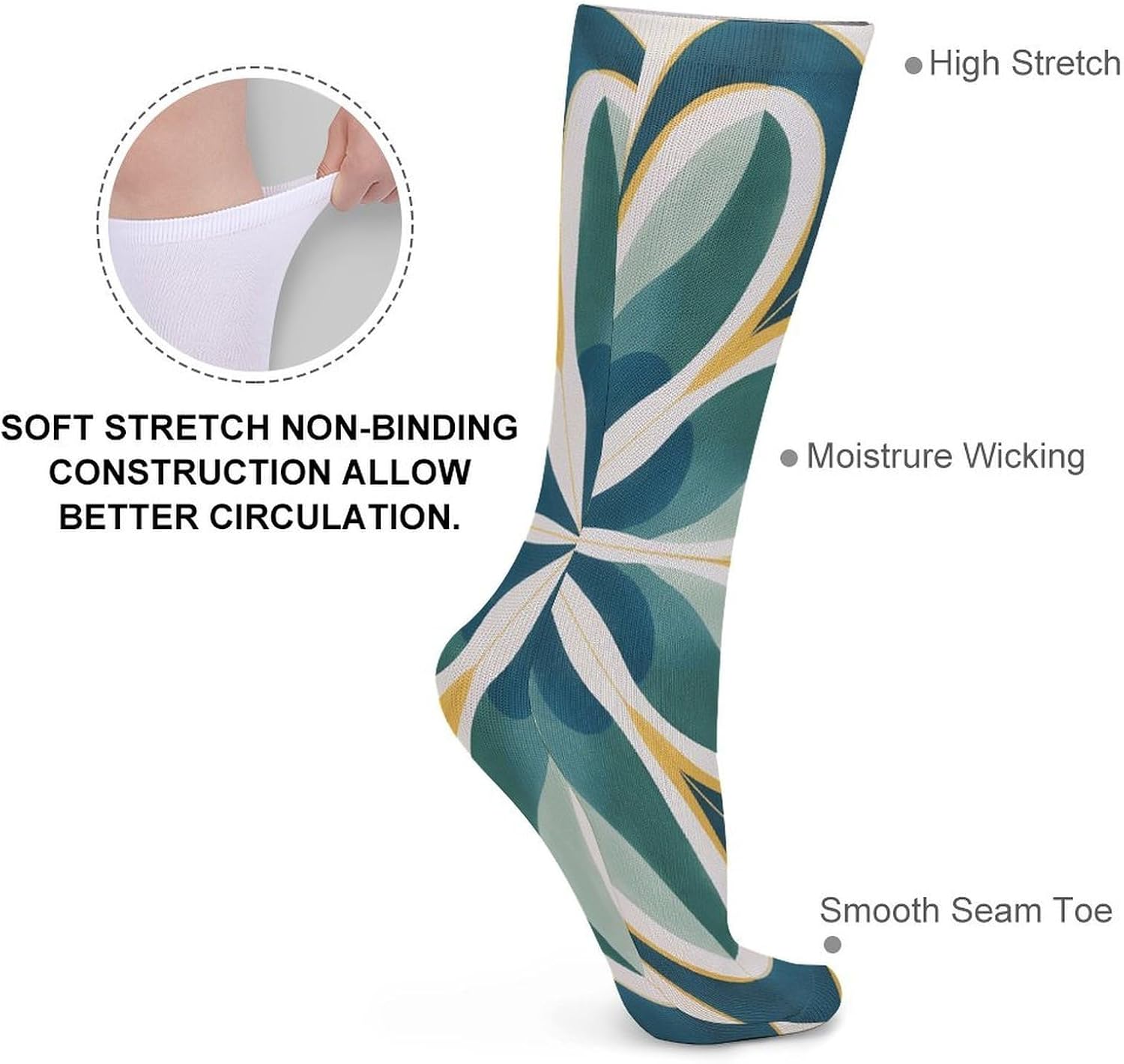 Blue And Brown Crew Socks Soft Thermal Socks | Socks for Men Women-Casual Wicking,High Stocking for Sports Running-Long Thin Tube Sports Breathable
