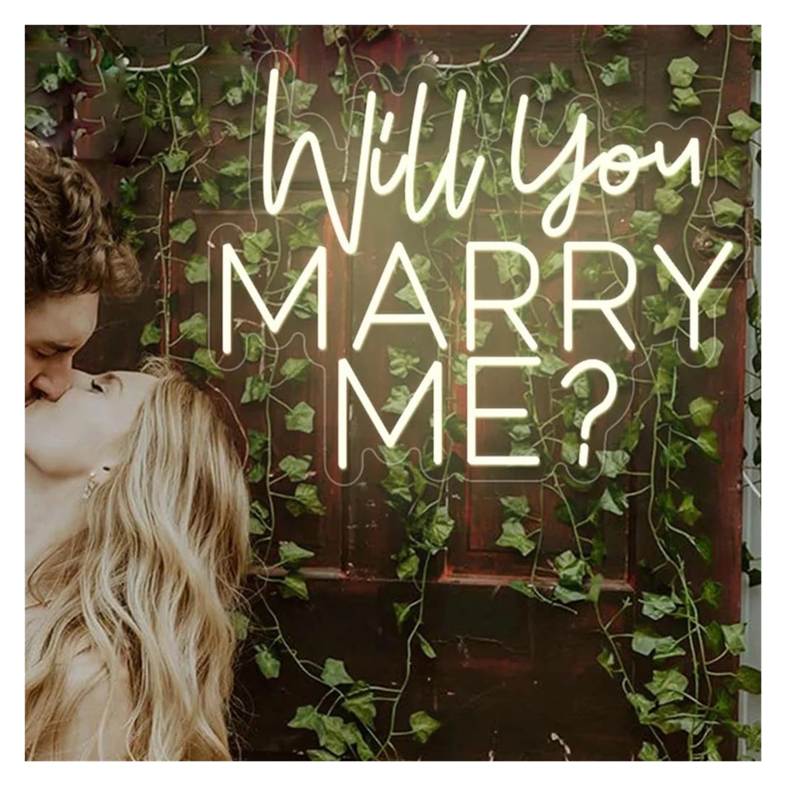 LEMST Signs Lamp Will You Marry Me ? Neon Sign Light for Wedding Proposal Engagement Party Wall Decor Night Light 40cmx50cm(B)