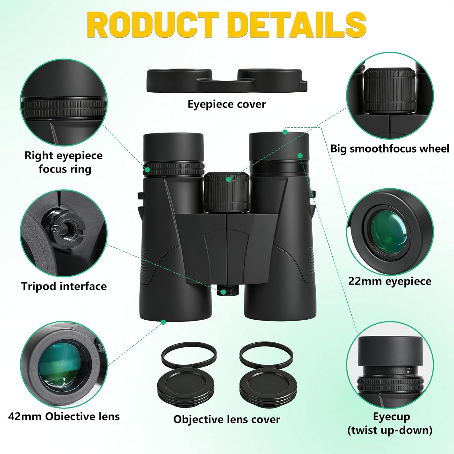 8x32 Small Binoculars for Adults High Powered Compact Binoculars with Phone Adapter,Shoulder Strap, BAK4 Prism,FMC Waterproof, Essentials for Bird Watching Travel Stargazing Cruise Ship - Image 5
