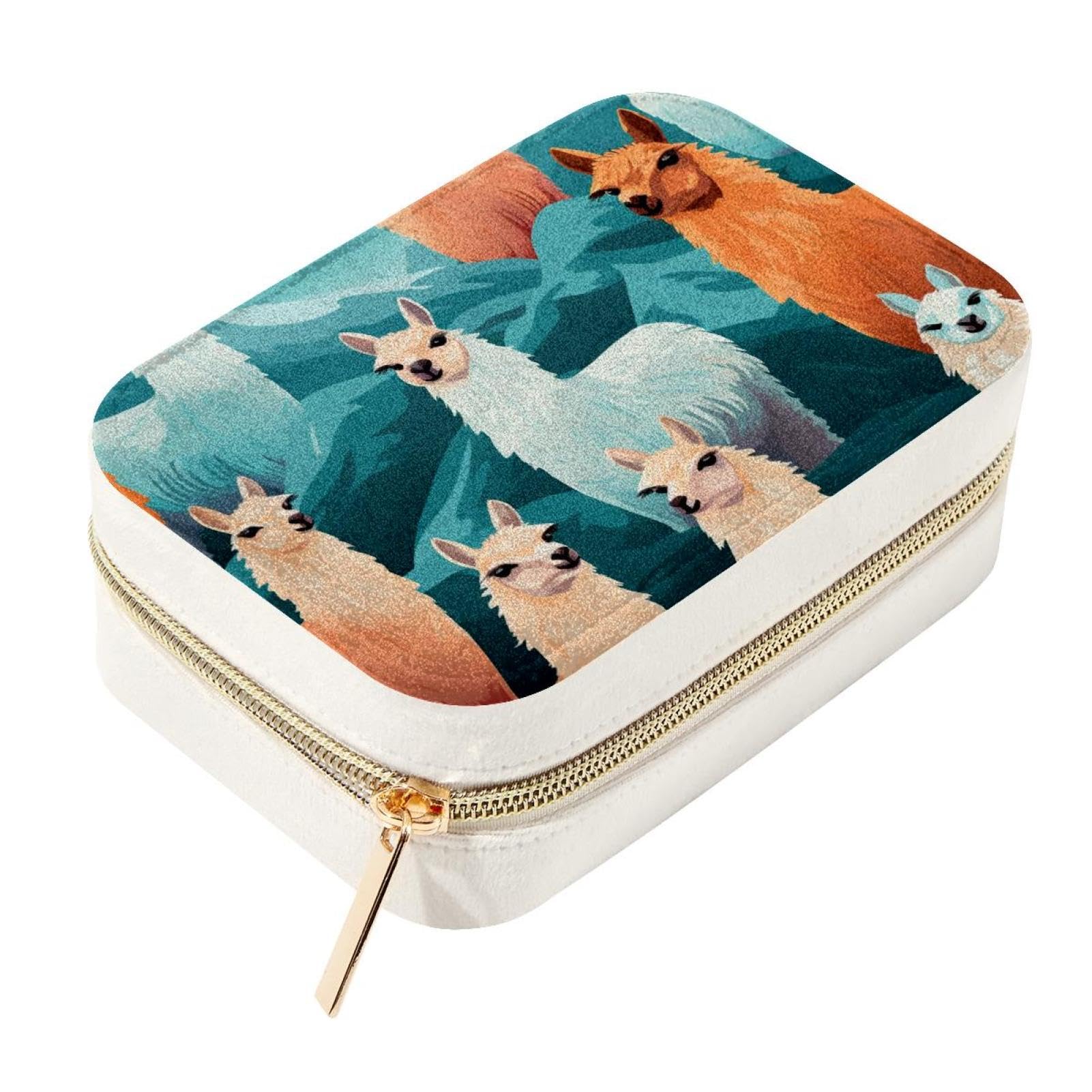 Boîte à bijoux de voyage originale en velours alpaga - Idée cadeau utile