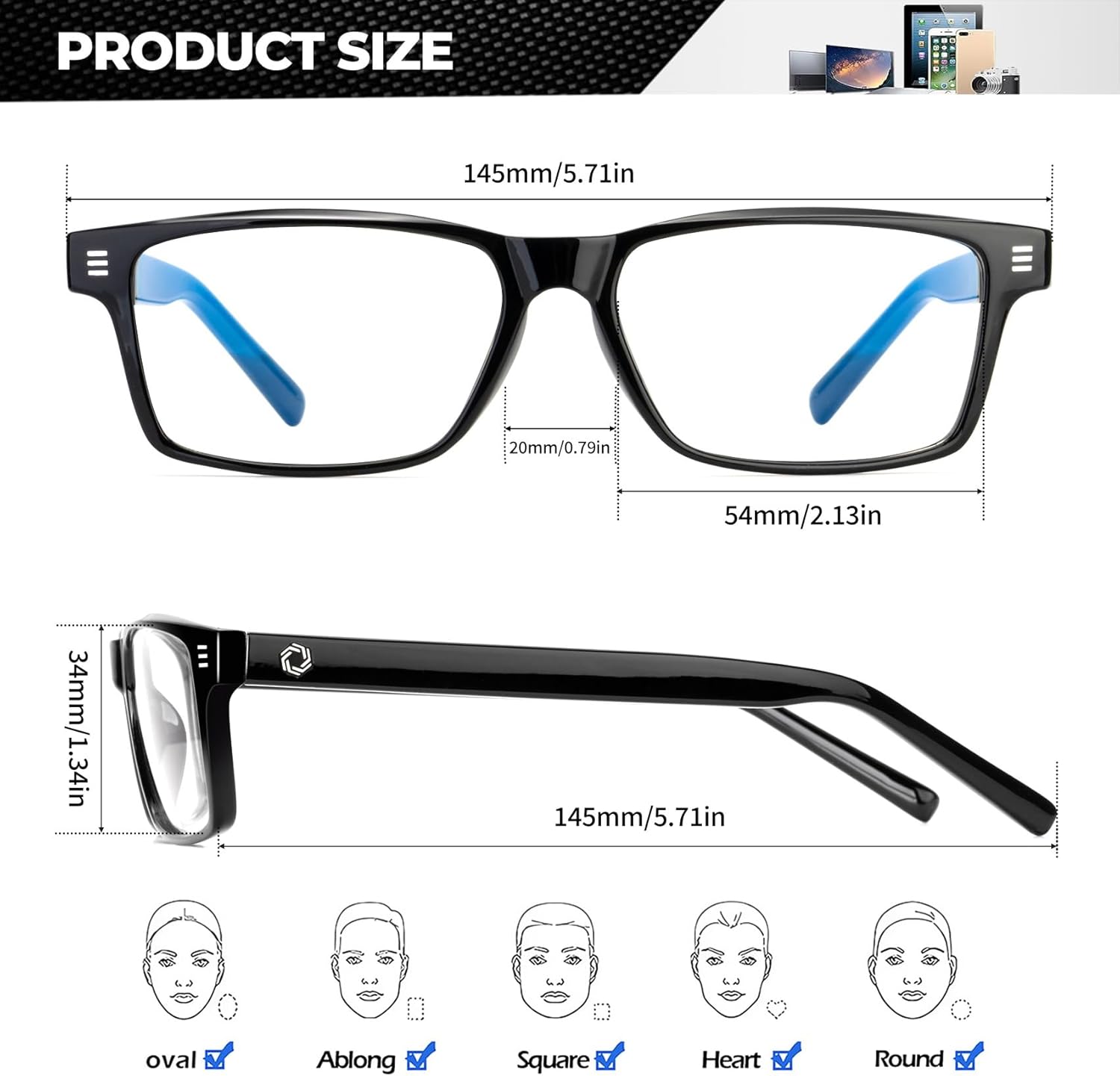 ANYLUV Blue Light Glasses Men Woman, Blue Light Blocking Glasses for Computer Gaming, Eye Strain Relief Eye Protection - Image 4
