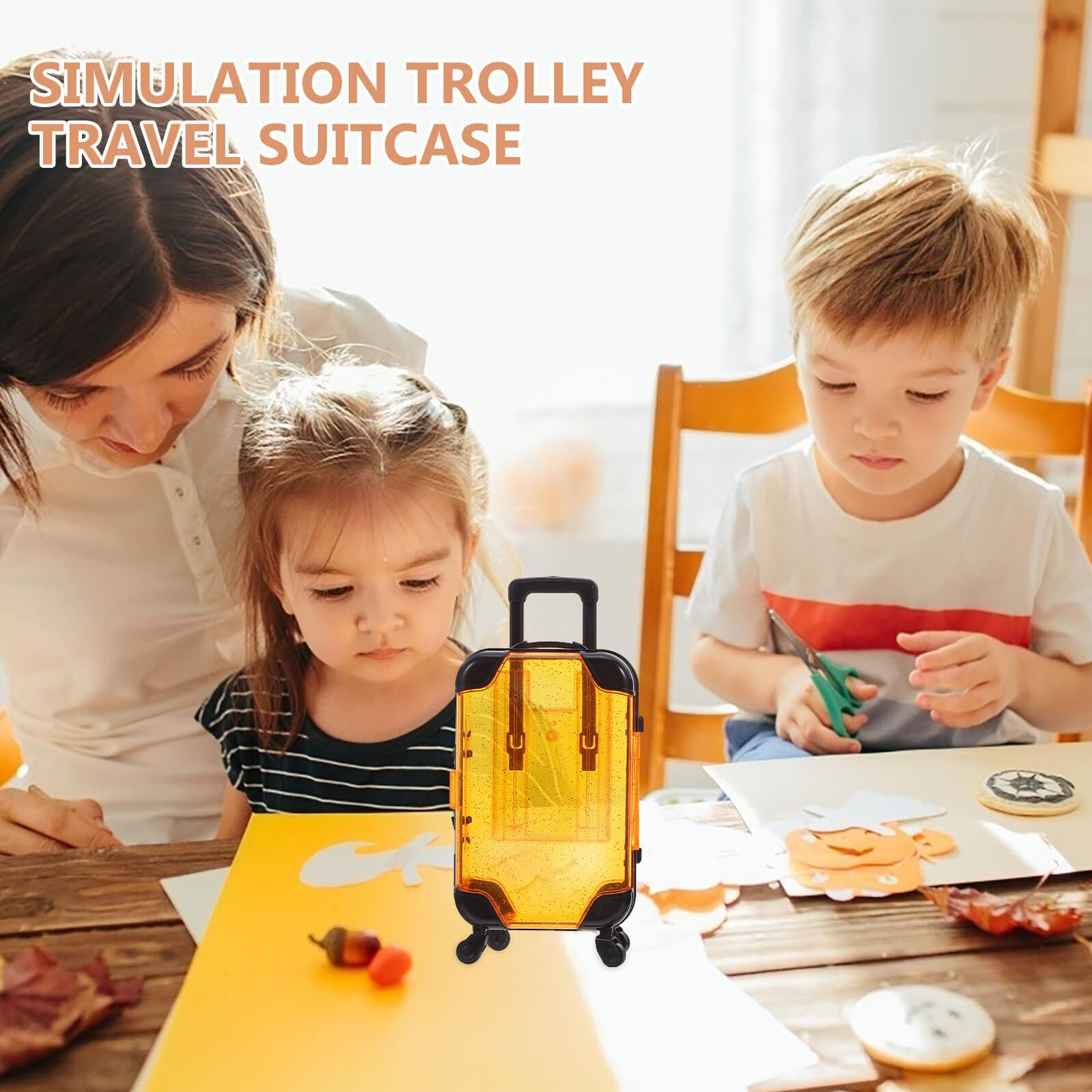 Gatuida Set da Gioco con Mini Valigia Giocattolo per 5 Pezzi Trolley di Simulazione Leggero con Ruote Lisce Gioco di Finzione Educativo per Viaggi