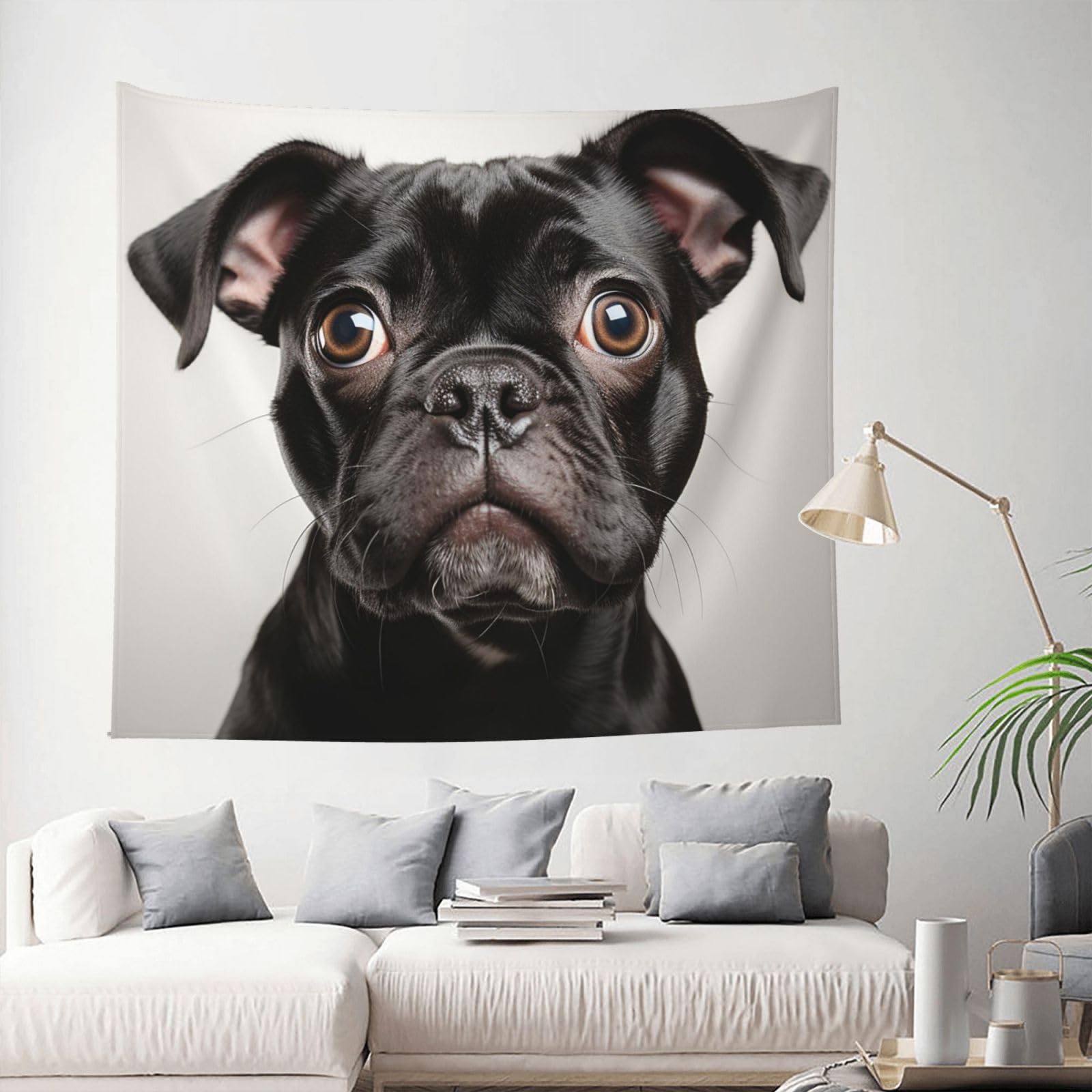 QLDETUPWLX Tapestry 153 X 130 CM Inches Wall Hanging for Living Room French Bulldog Tapestrys Home Decor Soft Aesthetic Tapestries Hanging Decor Blanket Wall Tapestry for Bedroom Dorm Indoor Outdoor