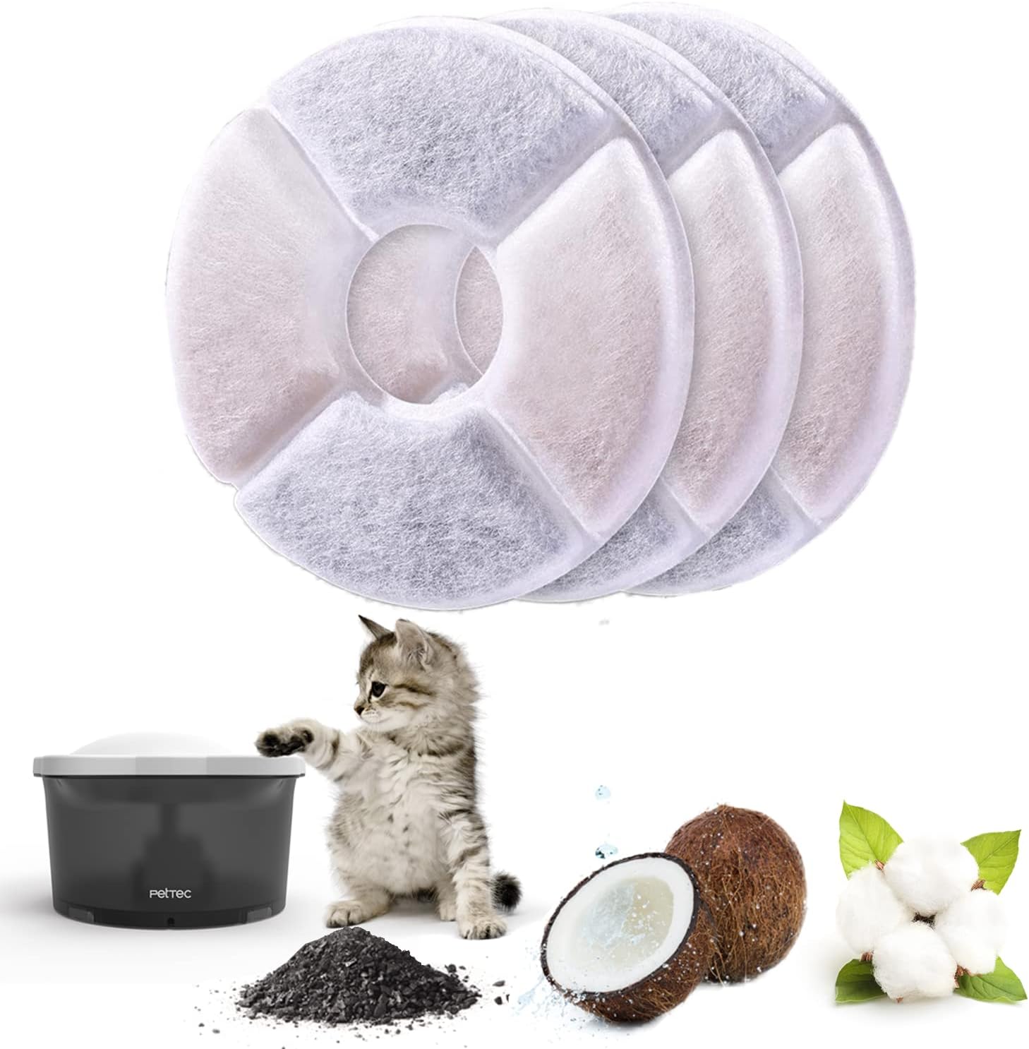PetTec Cat Fountain, 3 Set