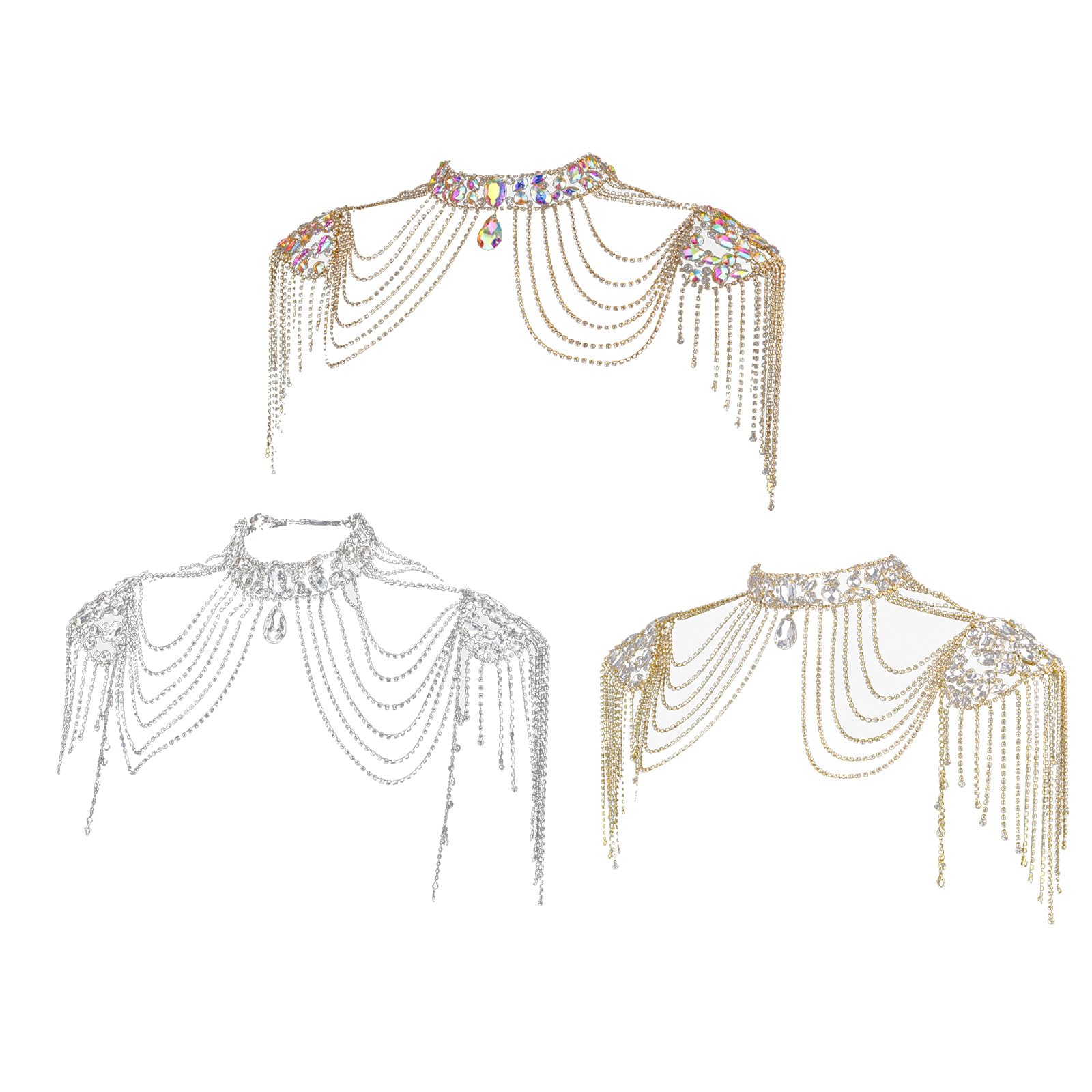 Mehrschichtige Metall Schulterkette, verstellbarer Körperschmuck, Rückenkettenschmuck, verleiht Outfits Charme, geeignet für den Brautkörper von Frauen