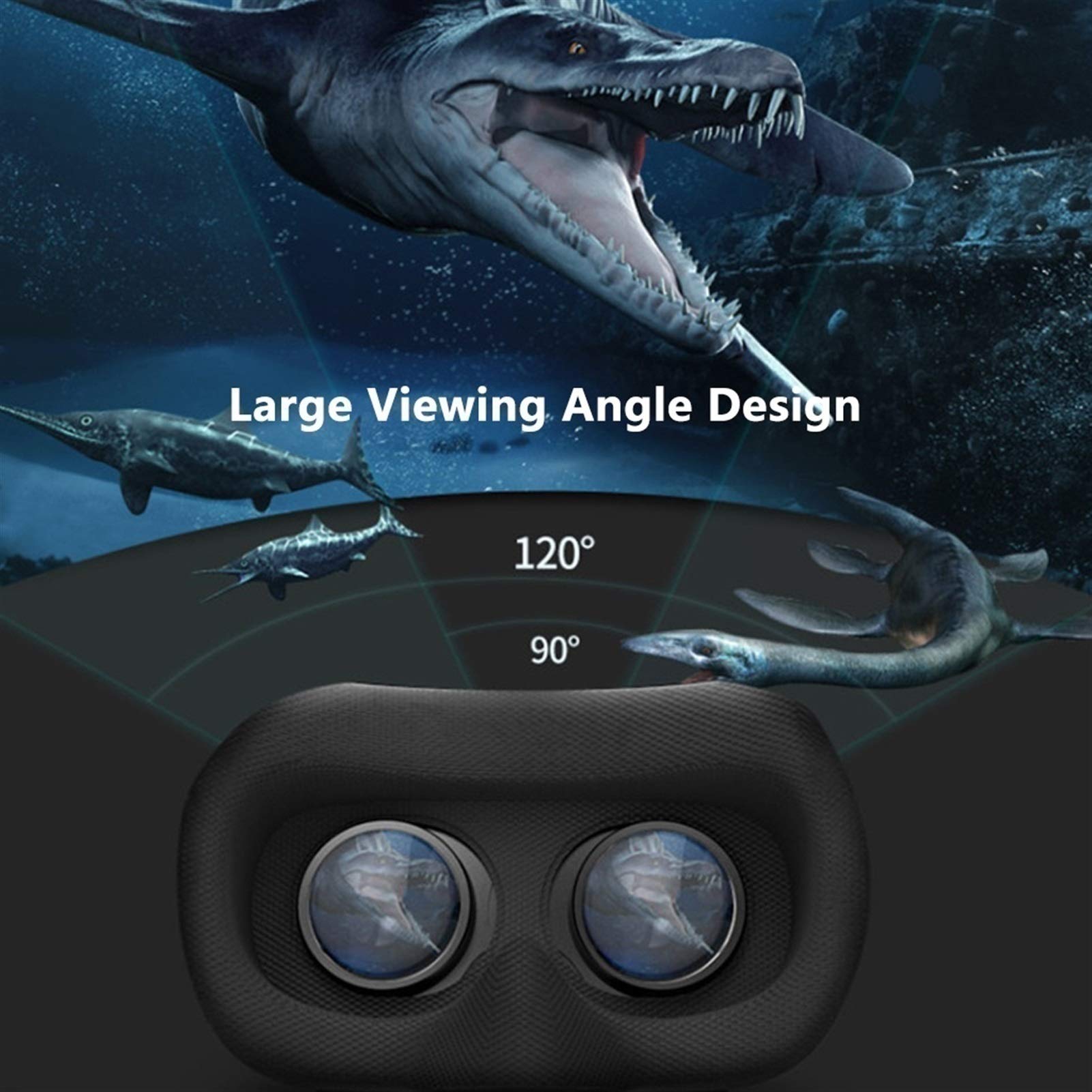 RSGK Auricolare di Realtà virtuale 3D VR, Occhiali per la Realtà virtuale Universale Adatti per Bambini e Adulti, Occhiali VR 3D Adatti per 4,7 "-6.0" telefoni cellulari
