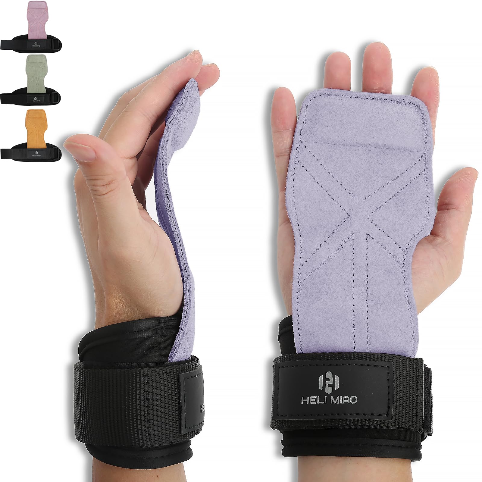 Power Zughilfen Krafttraining, Fast Grip Leder Zughilfe-Handgelenksbandage für Bodybuilding, Fitness, Crossfit, Krafttraining, Powerlifting - Lifting Straps für Frauen und Männer, Schwarz