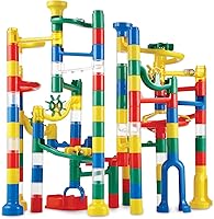 MindWare Marble Run 123-Piece STEM Building Set: 103 Durable Pieces + 20 Marbles for Kids Ages 4+