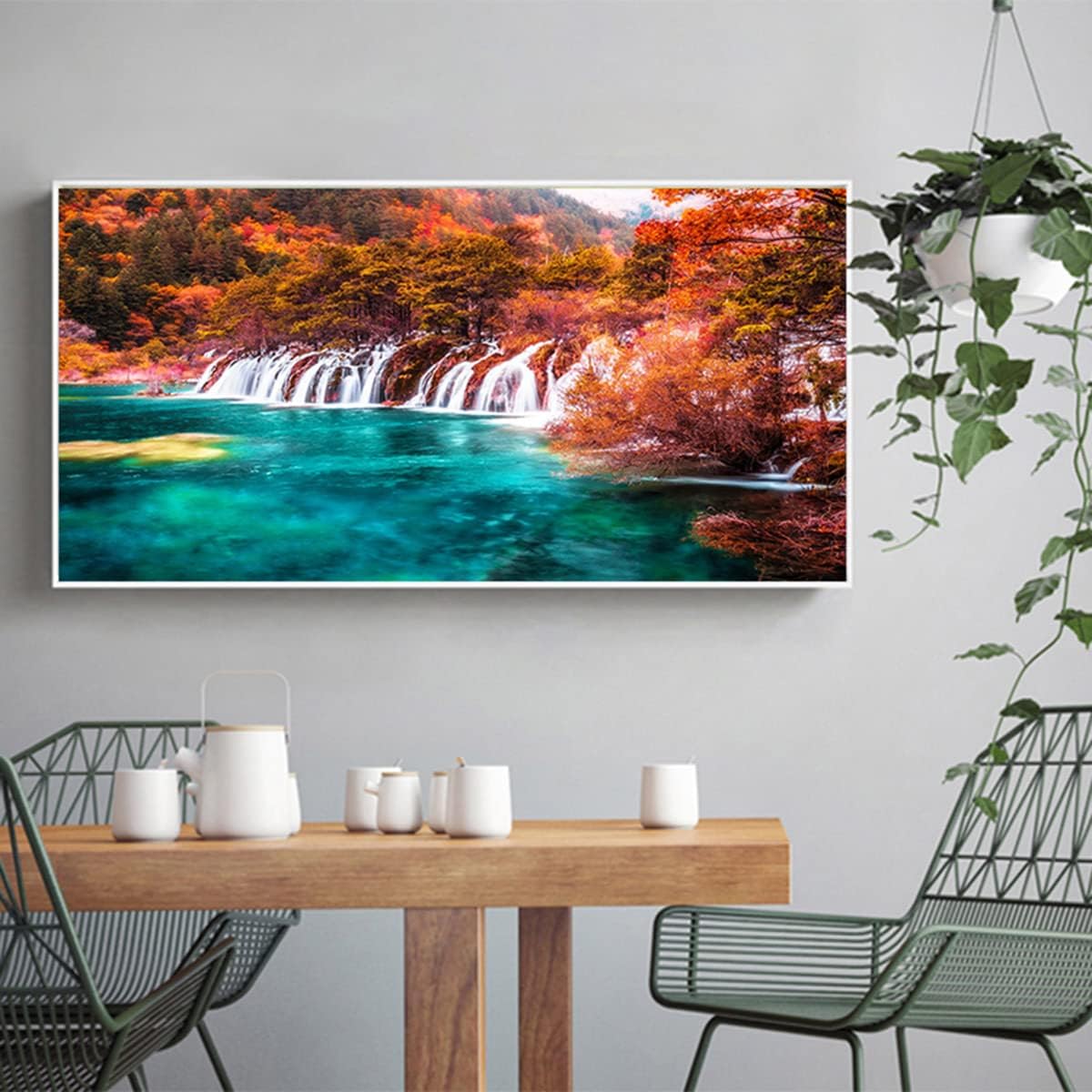 Instarry DIY 5D Diamond Painting Large Size Full Drill Autumn Waterfall Crystal Embroidery Modern Home Decor Arts and Crafts 31.5x15.7 inch