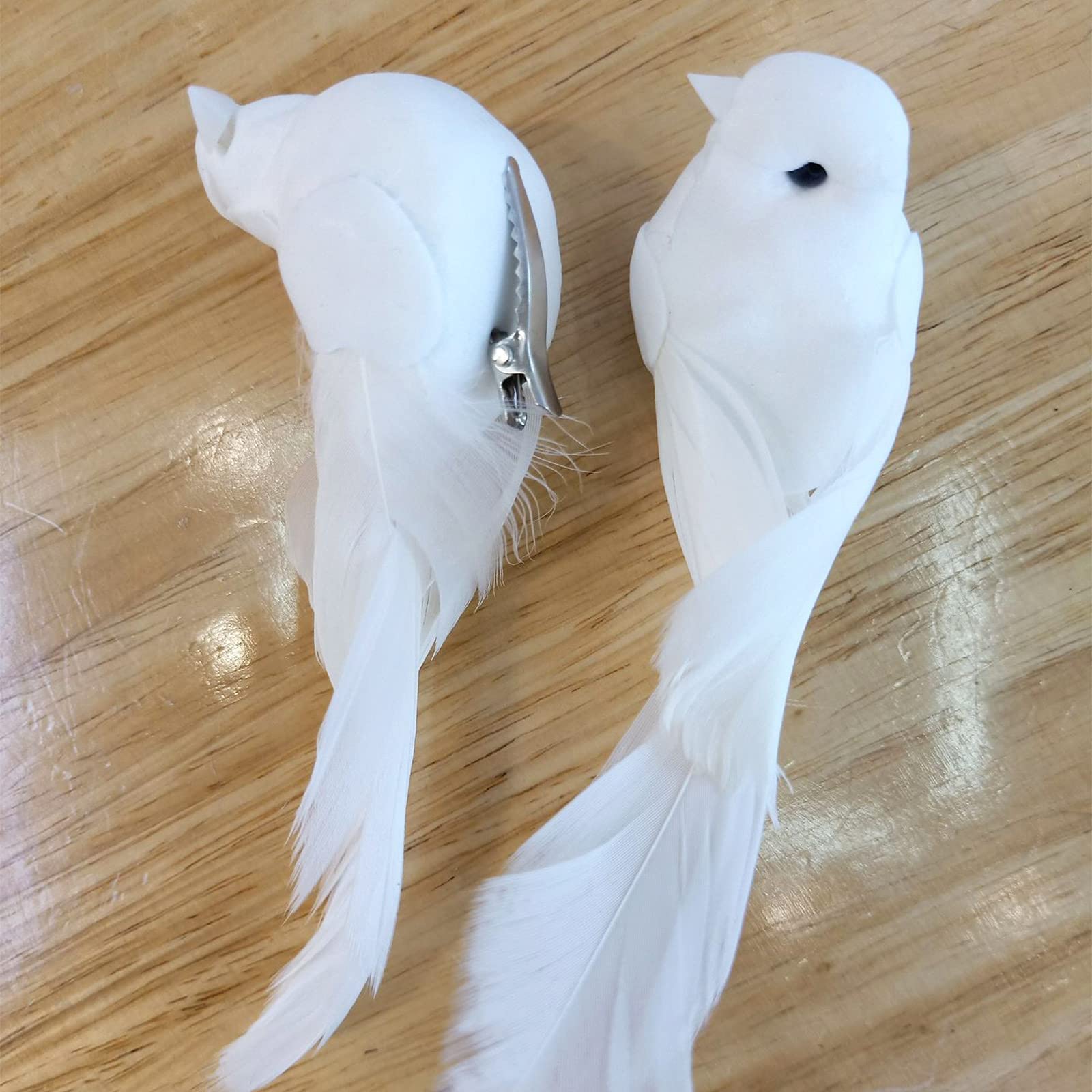 2 Uccelli Artificiali Decorativi - Ornamenti Con Clip Per Albero, Giardino, Festività - Foto 6