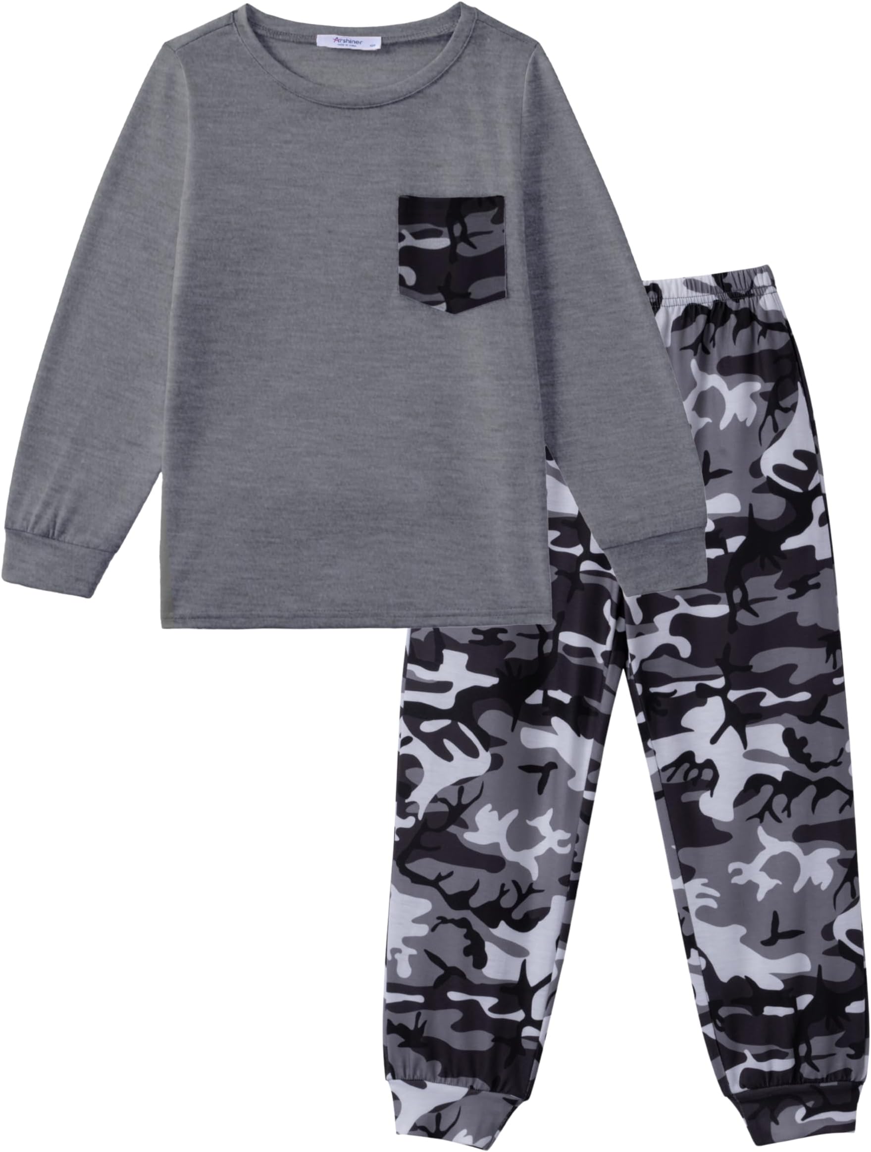 Boys Fall Clothes Set Long Sleeve Pullover T-Shirt & Jogger Pants Casual Outfits for 5-13 Years Kids