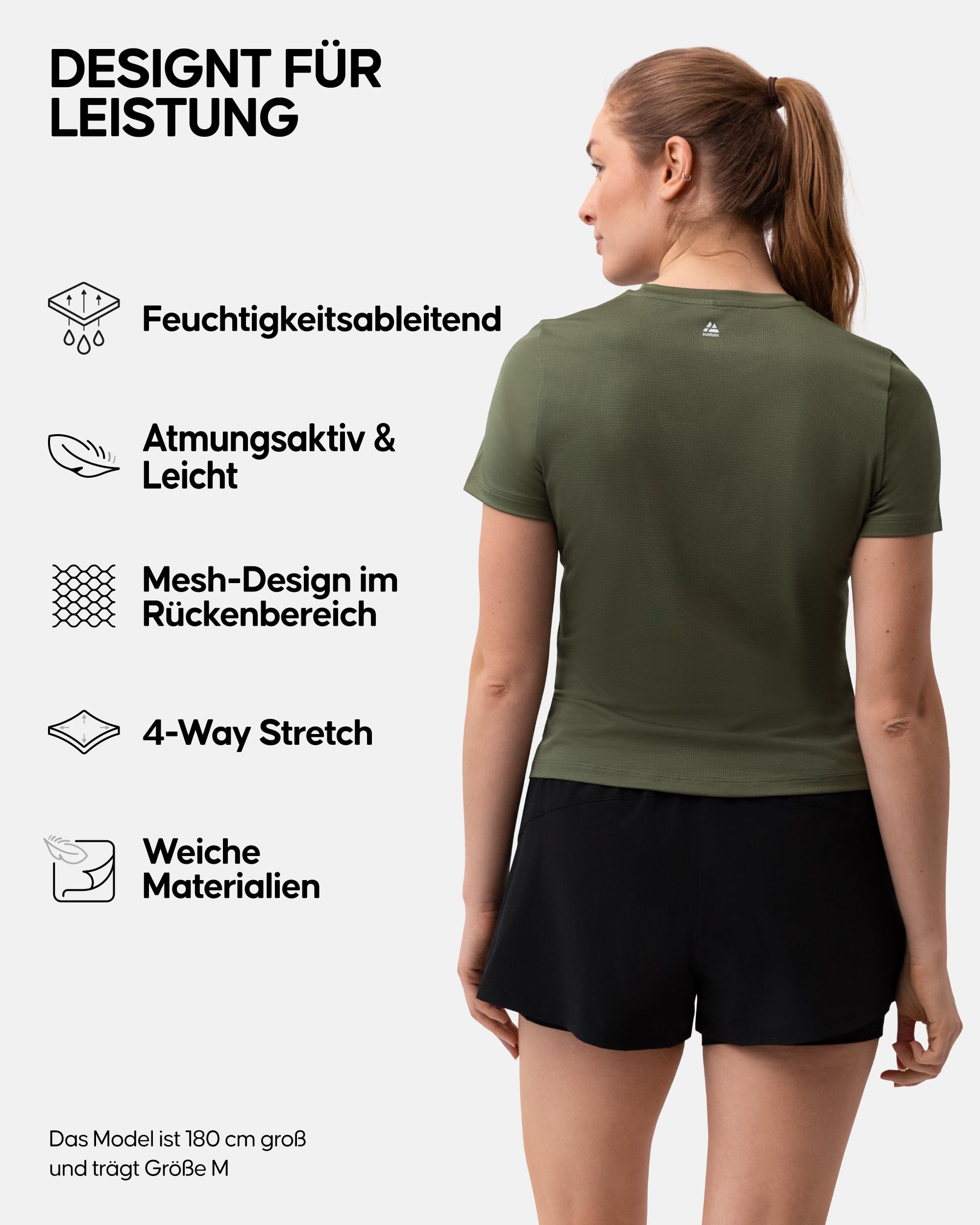 DANISH ENDURANCE Sportshirt Damen, Leicht & Atmungsaktiv, 1er & 2er Pack | Sport Oberteil, Leicht & Atmungsaktiv mit Meshnetz, Feuchtigkeitsableitend für Fitness, Yoga & Laufen