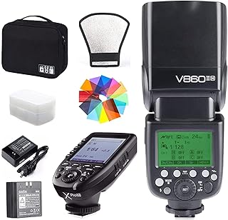 Godox V860II-N para câmera Nikon Flash Speedlite Speedlight I-TTL GN60 2.4G HSS 1/8000s bateria de íon de lítio e transmissor de gatilho de flash sem fio Godox XPro-N para câmeras Nikon