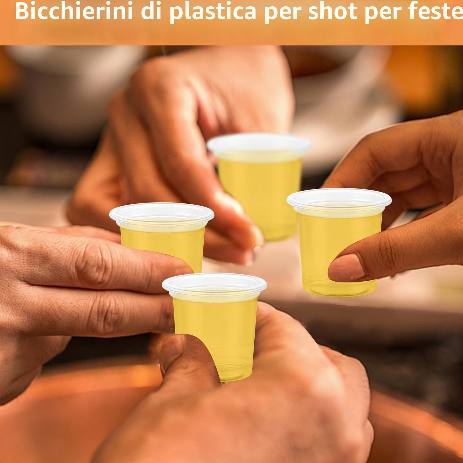 WOPPLXY 1000 bicchieri in plastica trasparente, riutilizzabili, 20 ml/2 cl, per matrimoni, feste, riunioni, feste di Natale e negozio