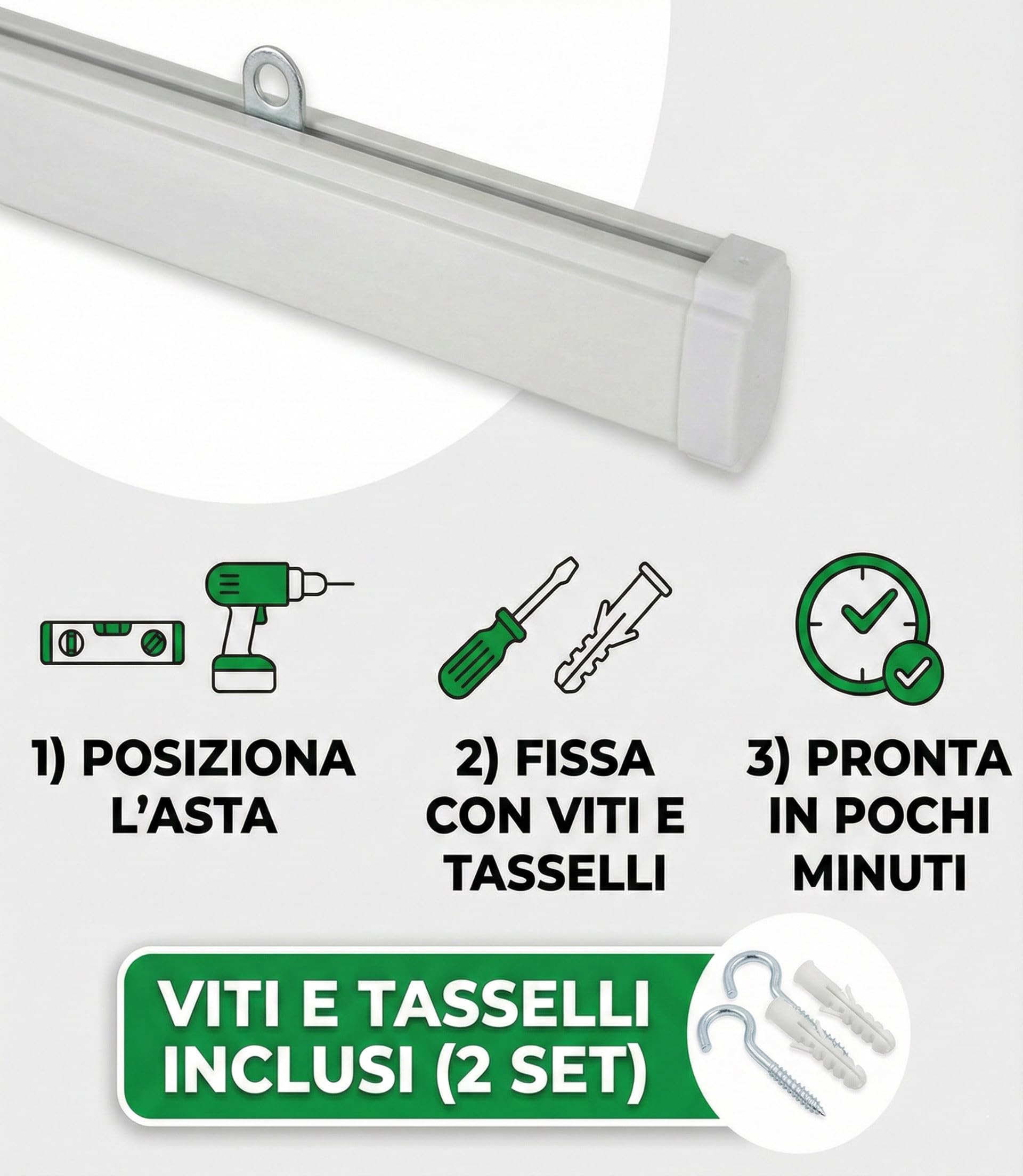Fadenvorhang mit transparenten Perlen für Tür und Fenster, PVC-Stange und dekorative Fäden aus Polyester, 120 x 220 cm