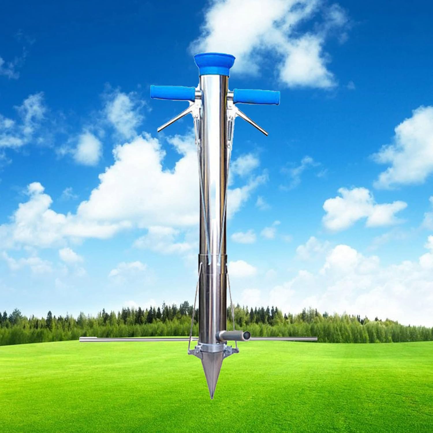 Garden Long Handled Bulb Planter Tools and Vegetable Seedling Tool Manual Plant Transplanter Multi-Functional with Pedal