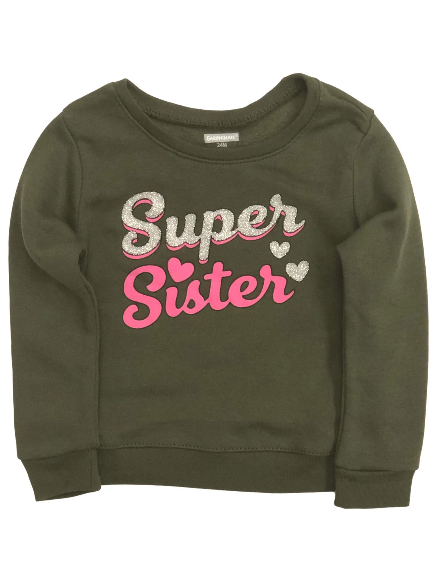 GaranimalsInfant Girls Green Glitter Super Sister Baby Sweatshirt Sweat Shirt 18 Months