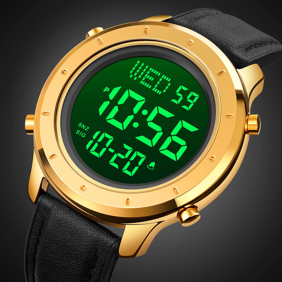 Reloj digital para hombre, reloj de pulsera LED, minimalista, de acero inoxidable, resistente al agua, cronómetro