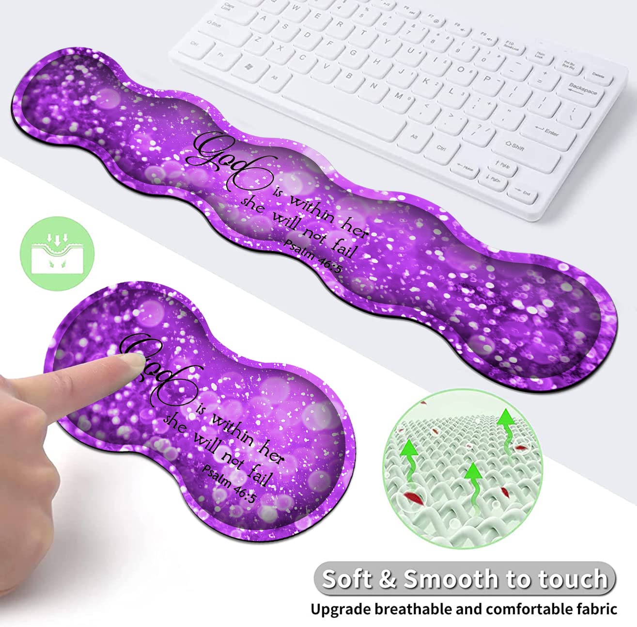 Purple Gaming Mouse Pad with Wrist Rest - FREE SHIPPING -6