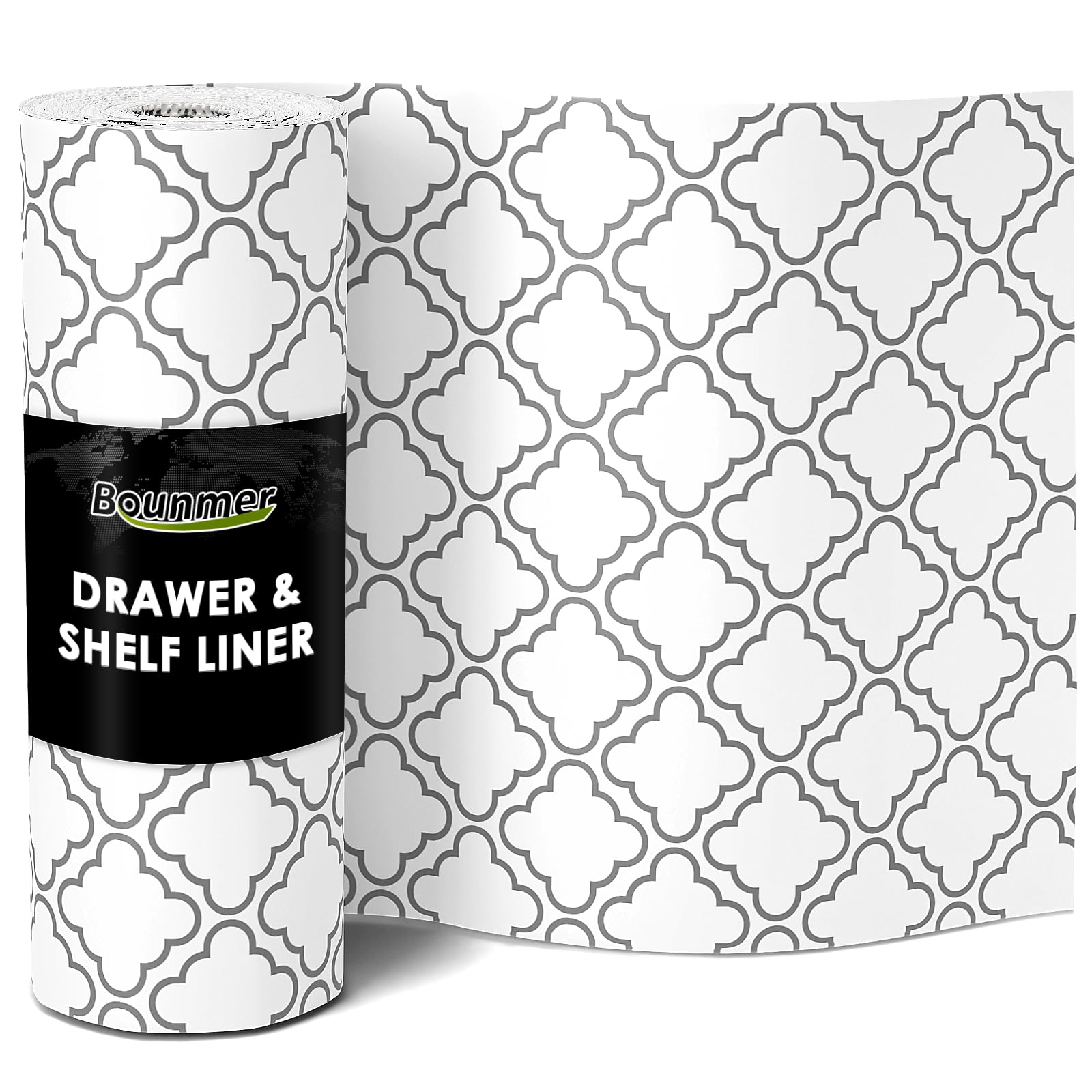 Drawer & Cabinet Liner for Shelves Non-Adhesive Non-Slip, Thick and Waterproof Kitchen Shelf Liners, Contact Paper for Cupboard and Dresser – Easy to Cut and Clean (12" * 120" White Diamond)