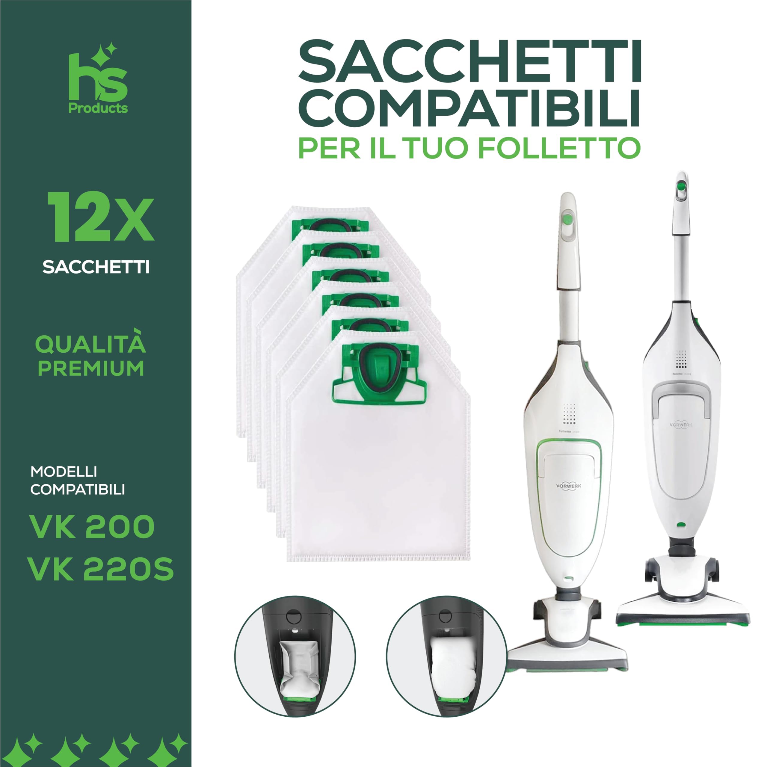 Sacchetti Ricambio Per Folletto VK140/VK150 - 6 Pezzi In Microfibra A 5 Strati