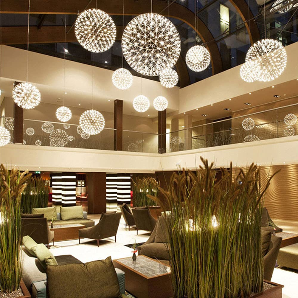 Nowoczesna lampa wisząca Gypsophila - sferyczny żyrandol ze stali nierdzewnej do restauracji, salonu, sklepu odzieżowego, kawiarni i dekoracji ślubnej - elegancka oprawa oświetleniowa do domu