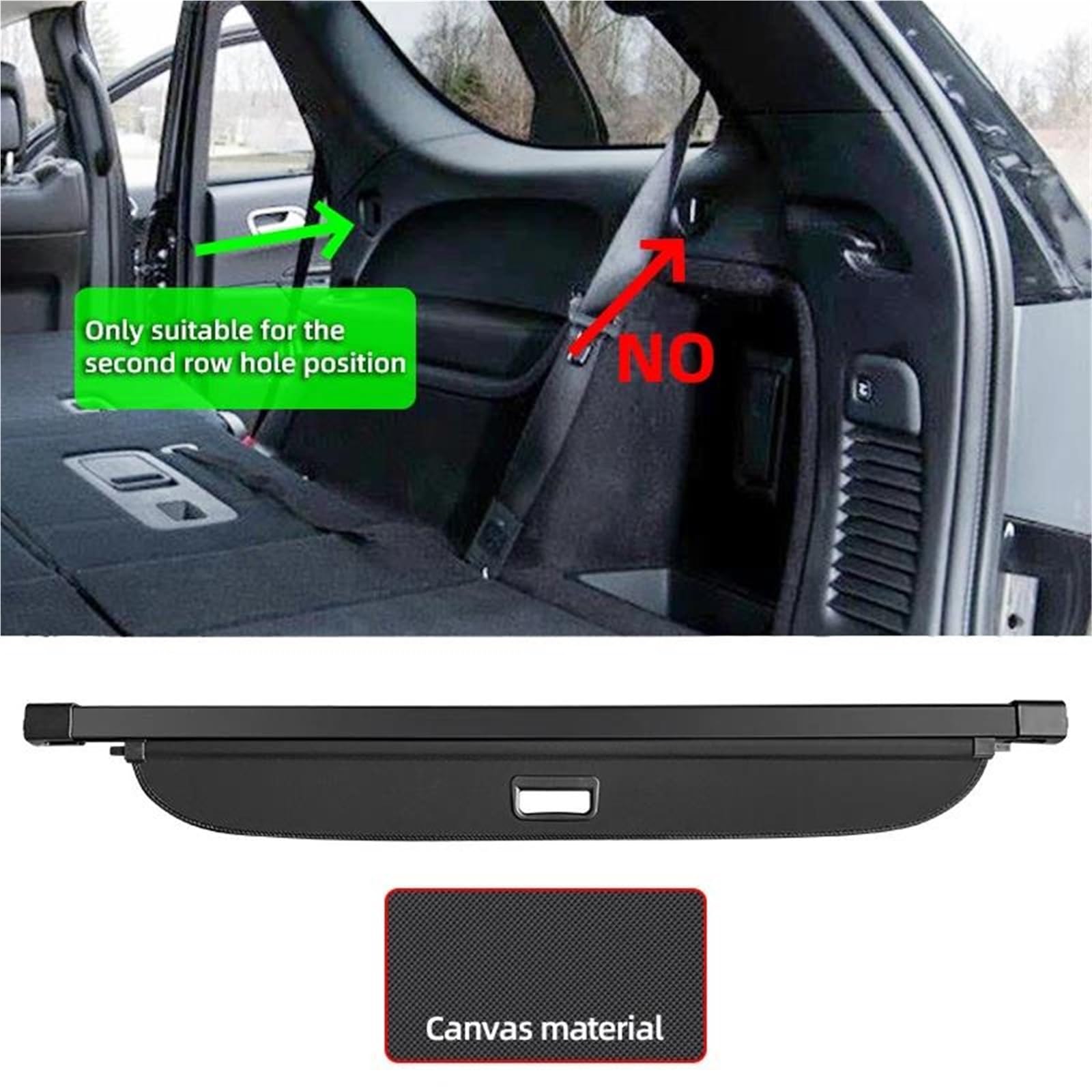 Plage Arrière Couverture De Coffre Rétractable, Bouclier De Sécurité De Confidentialité pour Dodge pour Durango 2011 – 2025(B Canvas)