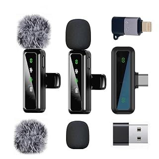 Microfono Lavalier Wireless per iPhone Android iPad, mini microfono, microfono wireless per la registrazione video, streaming, Podcast, Vlogging, Youtube, Tiktok,Trasmissioni dal Vivo, Interviste - Amazon product rated Grade C