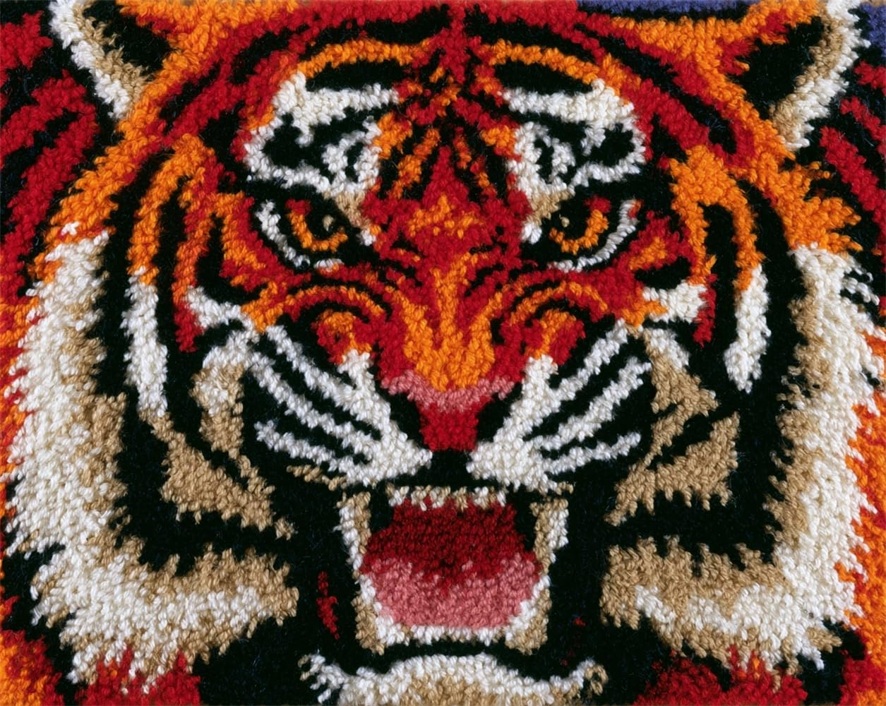 FWRTYCB Latch Hook Rug Kits,Tiger face