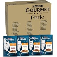 GOURMET Perle - Cibo Umido Gatto Adulto, Filettini in Salsa con Manzo